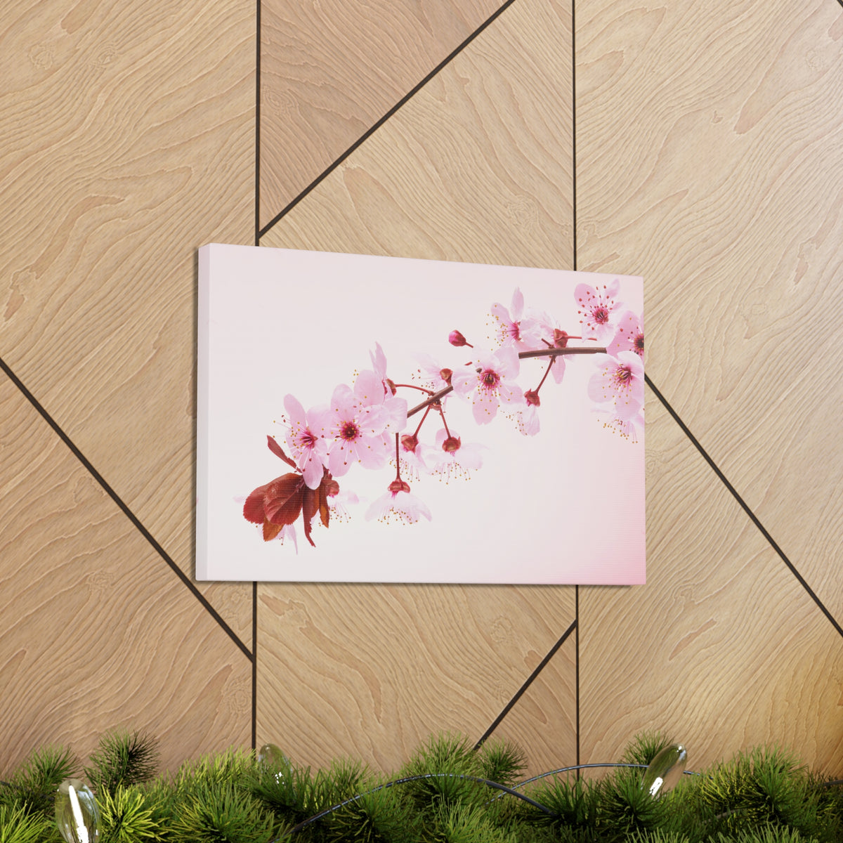 Single Cherry Blossom Forest Floral Nature Photography Canvas Wall Art for Home Decor Ready-to-Hang-Express Your Love Gifts