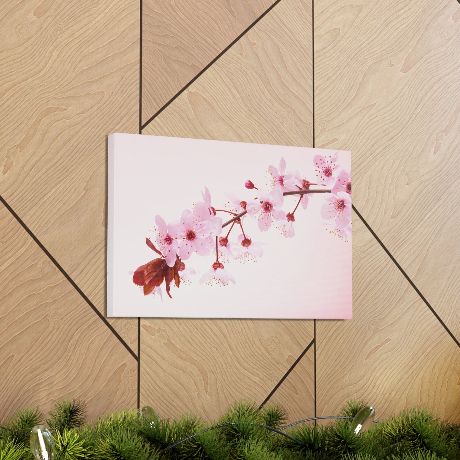 Single Cherry Blossom Forest Floral Nature Photography Canvas Wall Art for Home Decor Ready-to-Hang-Express Your Love Gifts