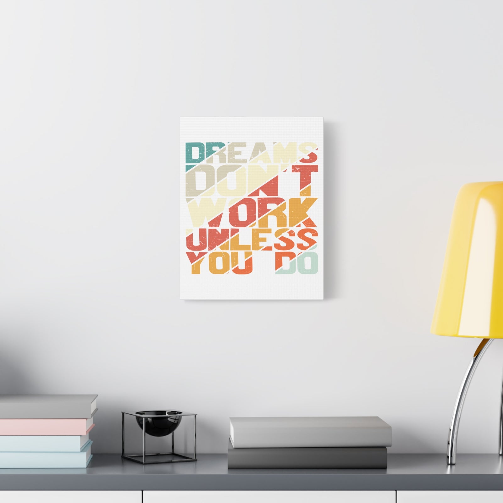 Inspirational Quote Canvas Dreams Don't Work Unless You Do Wall Art Motivational Motto Inspiring Posters Prints Artwork Decor Ready to Hang-Express Your Love Gifts