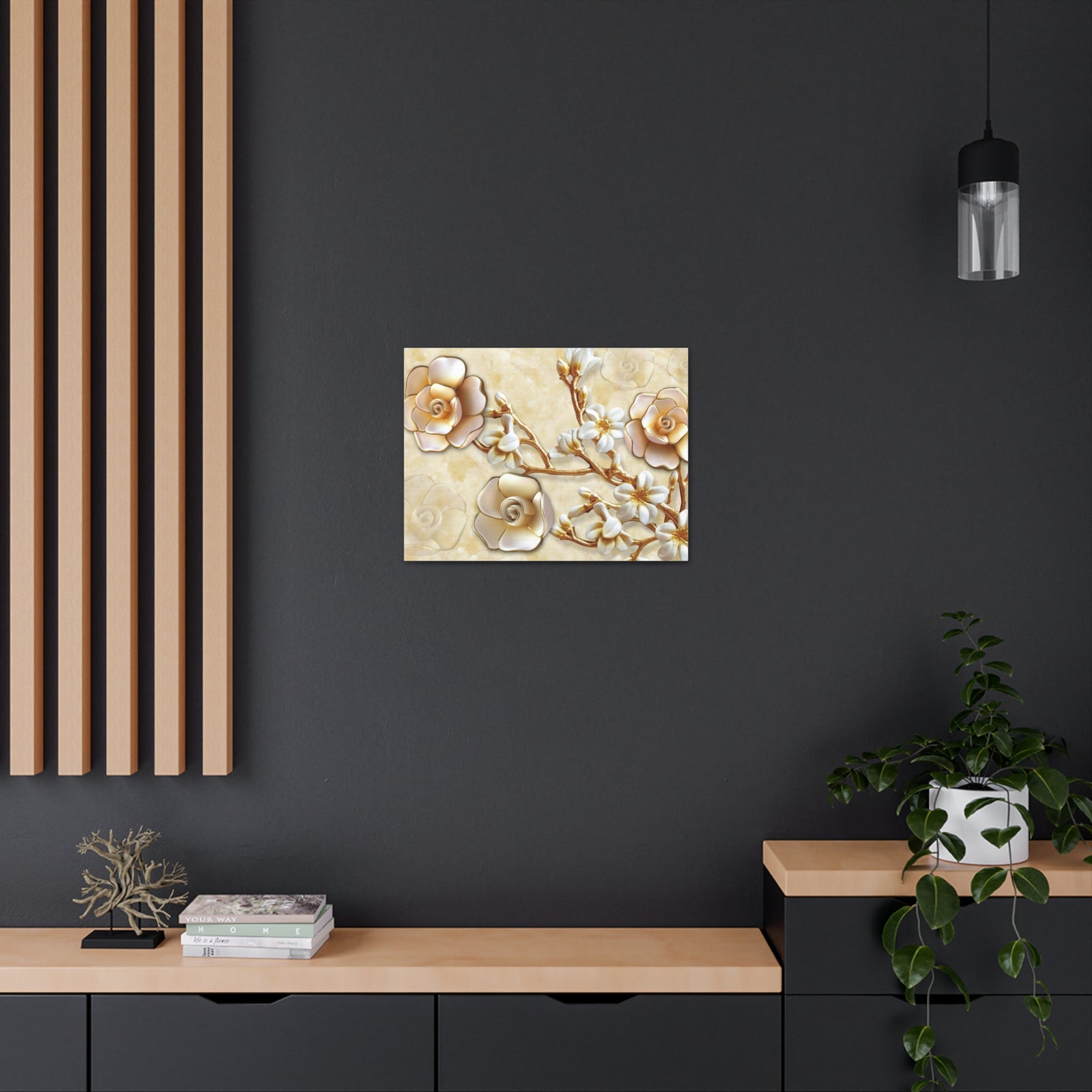 Yellow Flowers 3D Flower Canvas Wall Art for Home Decor Ready-to-Hang-Express Your Love Gifts