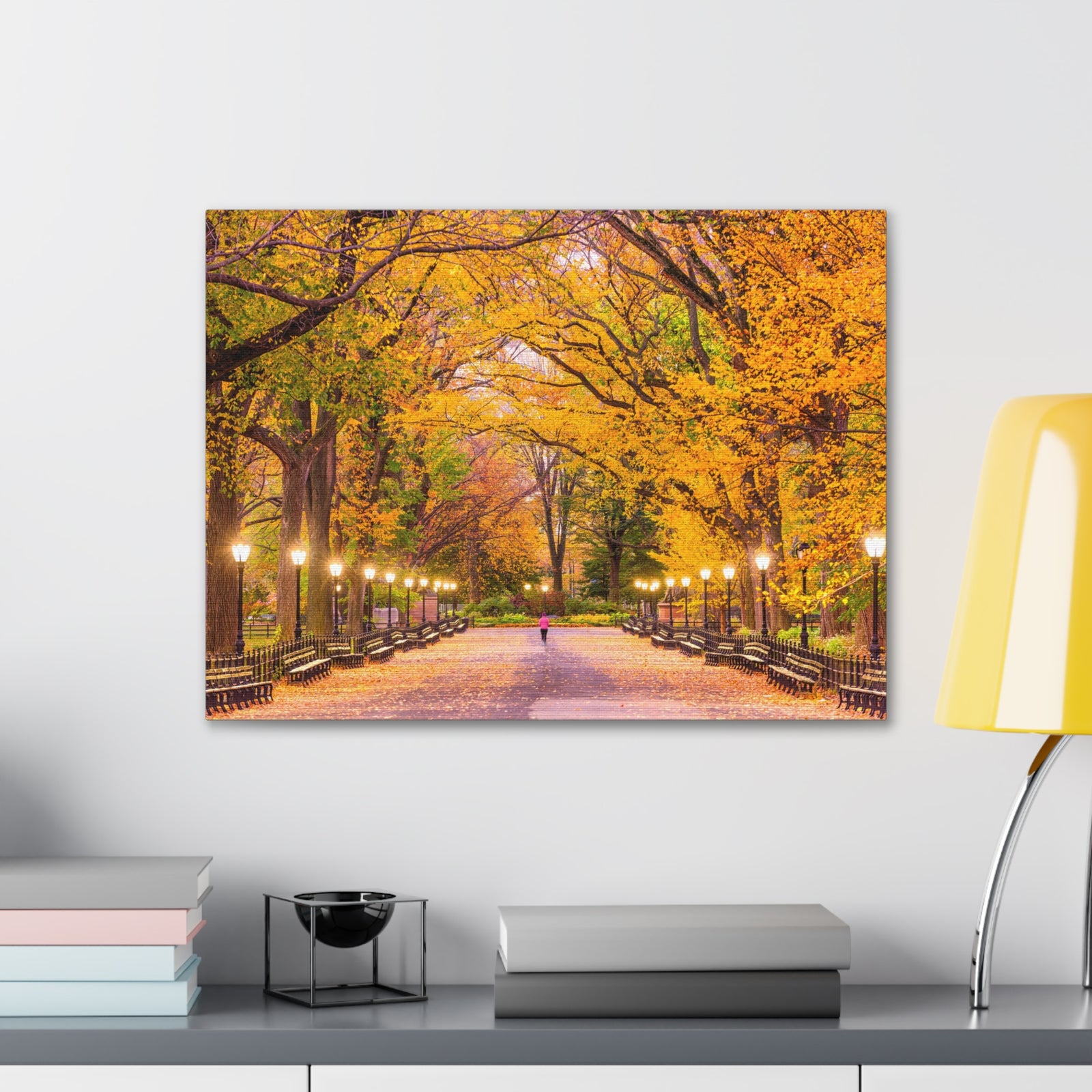 Orange Tree Autumn Park Nature Wilderness Photography Canvas Wall Art for Home Decor Ready-to-Hang-Express Your Love Gifts