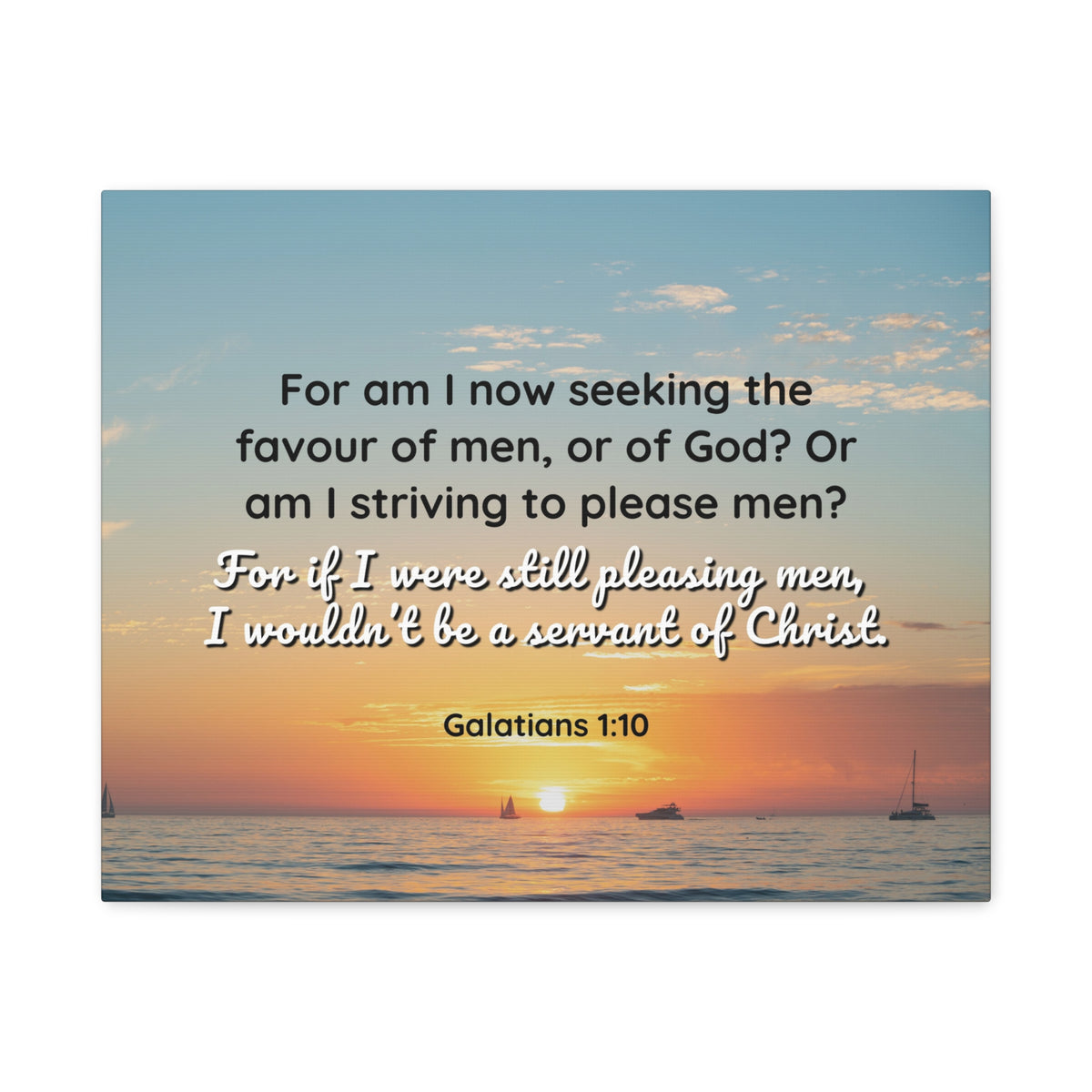 Scripture Canvas Servant Of Christ Galatians 1:10 Christian Wall Art Bible Verse Print Ready to Hang-Express Your Love Gifts