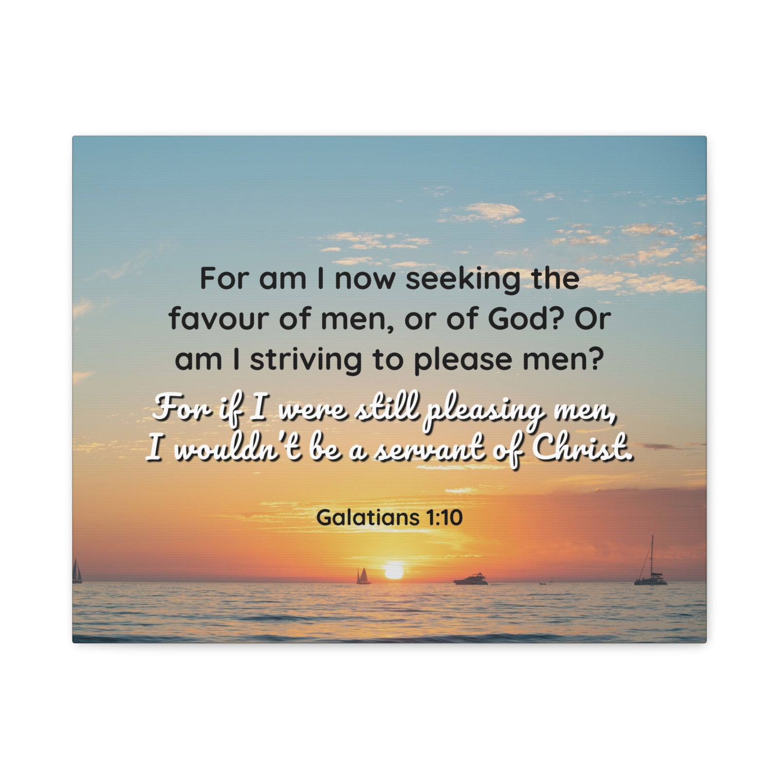 Scripture Canvas Servant Of Christ Galatians 1:10 Christian Wall Art Bible Verse Print Ready to Hang-Express Your Love Gifts