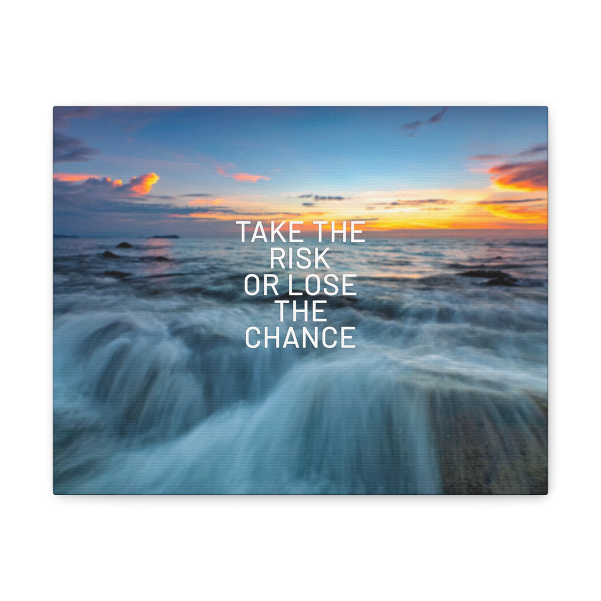 Inspirational Quote Canvas Take The Risk Motivational Print Ready to Hang Artwork-Express Your Love Gifts