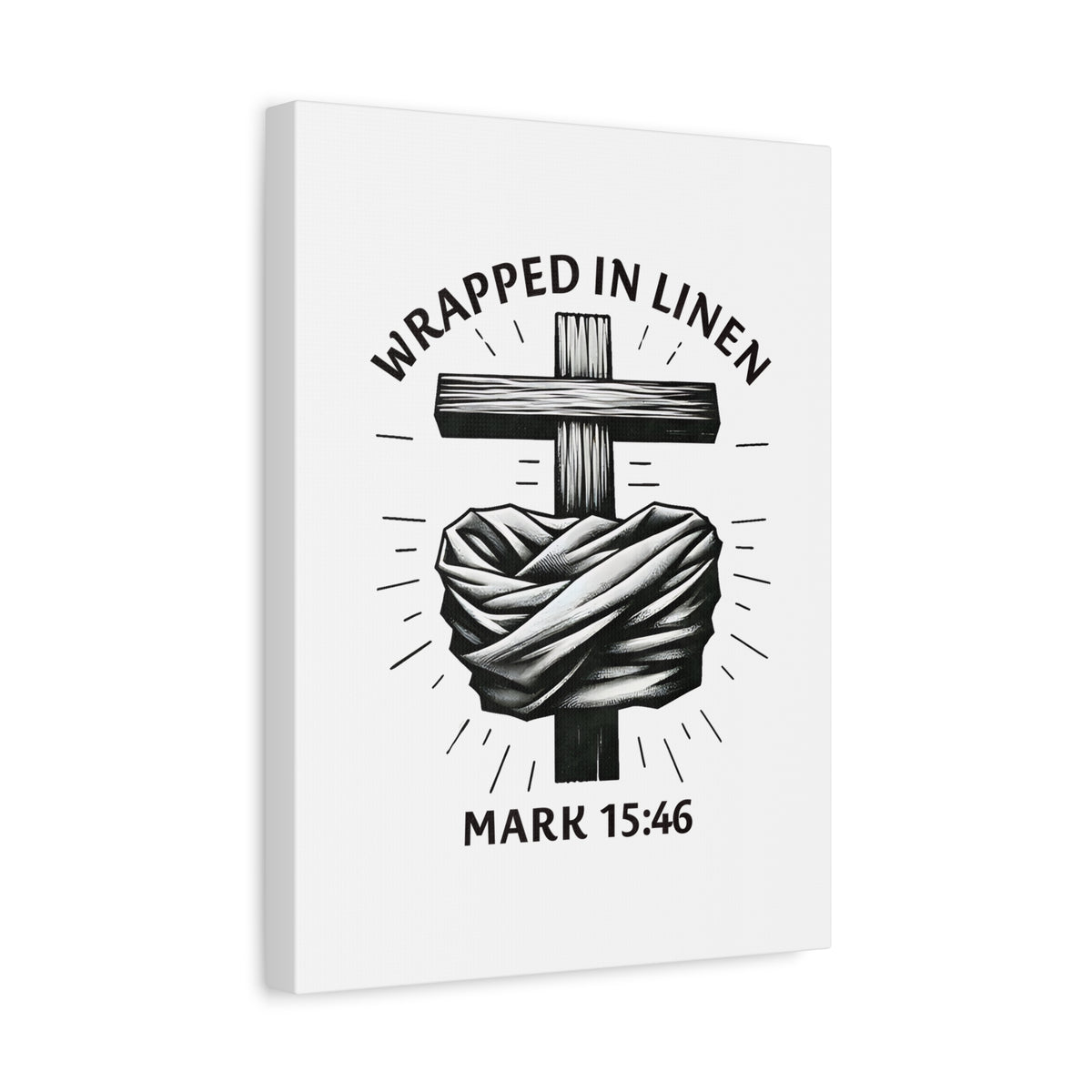 Scripture Walls Mark 15:46 Wrapped in Linen Bible Verse Canvas Christian Wall Art Ready to Hang Unframed-Express Your Love Gifts