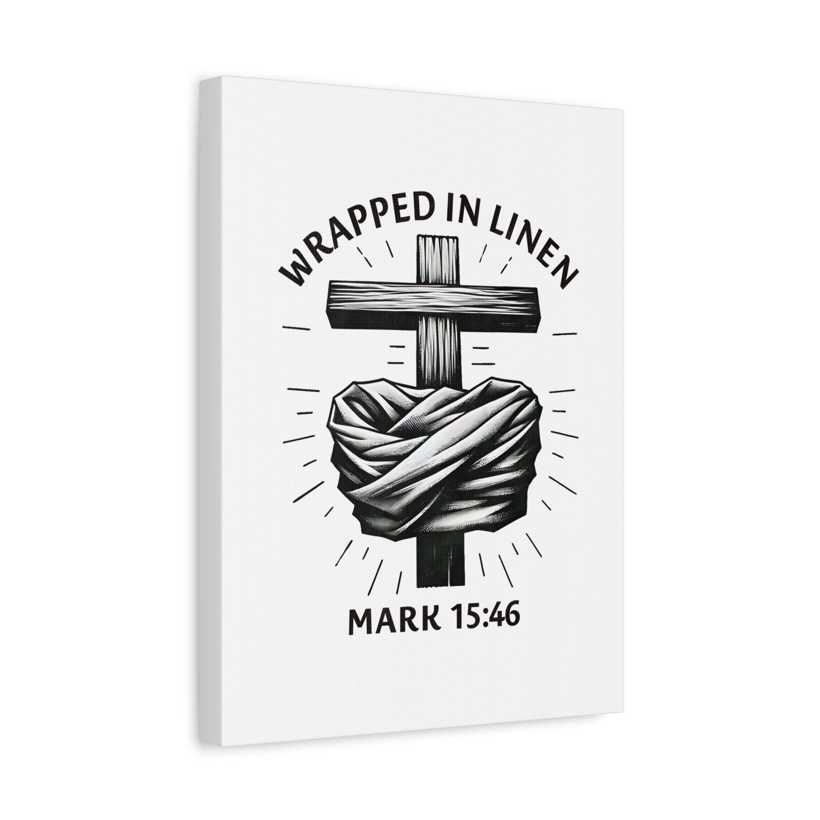 Scripture Walls Mark 15:46 Wrapped in Linen Bible Verse Canvas Christian Wall Art Ready to Hang Unframed-Express Your Love Gifts
