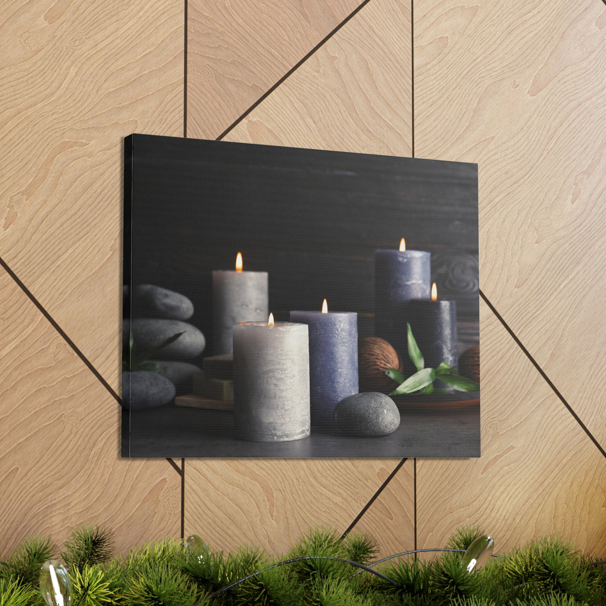 Candles on Table Forest Floral Nature Photography Canvas Wall Art for Home Decor Ready-to-Hang-Express Your Love Gifts