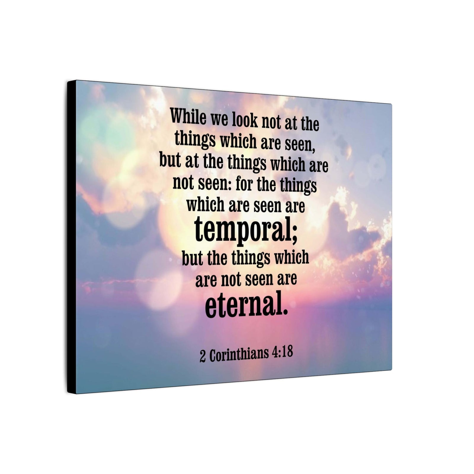 Scripture Canvas Temporal and Eternal Things 2 Corinthians 4:18 Christian Wall Art Bible Verse Print Ready to Hang-Express Your Love Gifts