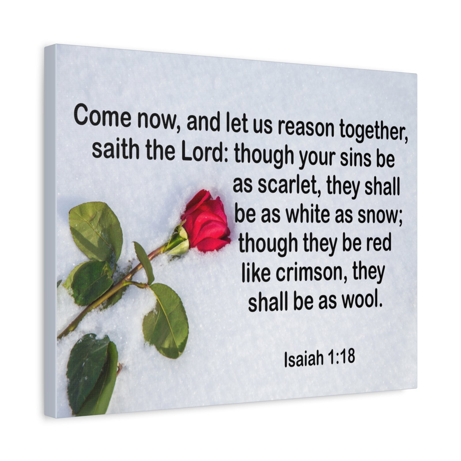 Bible Verse Canvas Come Now Isaiah 1:18 Christian Home Décor Wall Art Scripture Ready to Hang Faith Print-Express Your Love Gifts