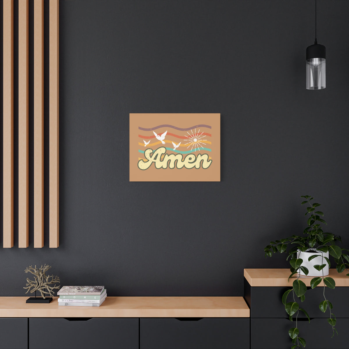 Scripture Canvas Amen Psalm 72:19 Three Doves Christian Wall Art Bible Verse Print Ready to Hang-Express Your Love Gifts