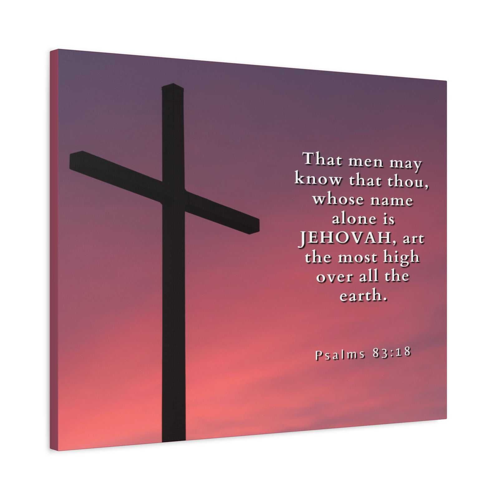 Scripture Canvas Most High Psalms 83:18 Christian Wall Art Bible Verse Print Ready to Hang-Express Your Love Gifts