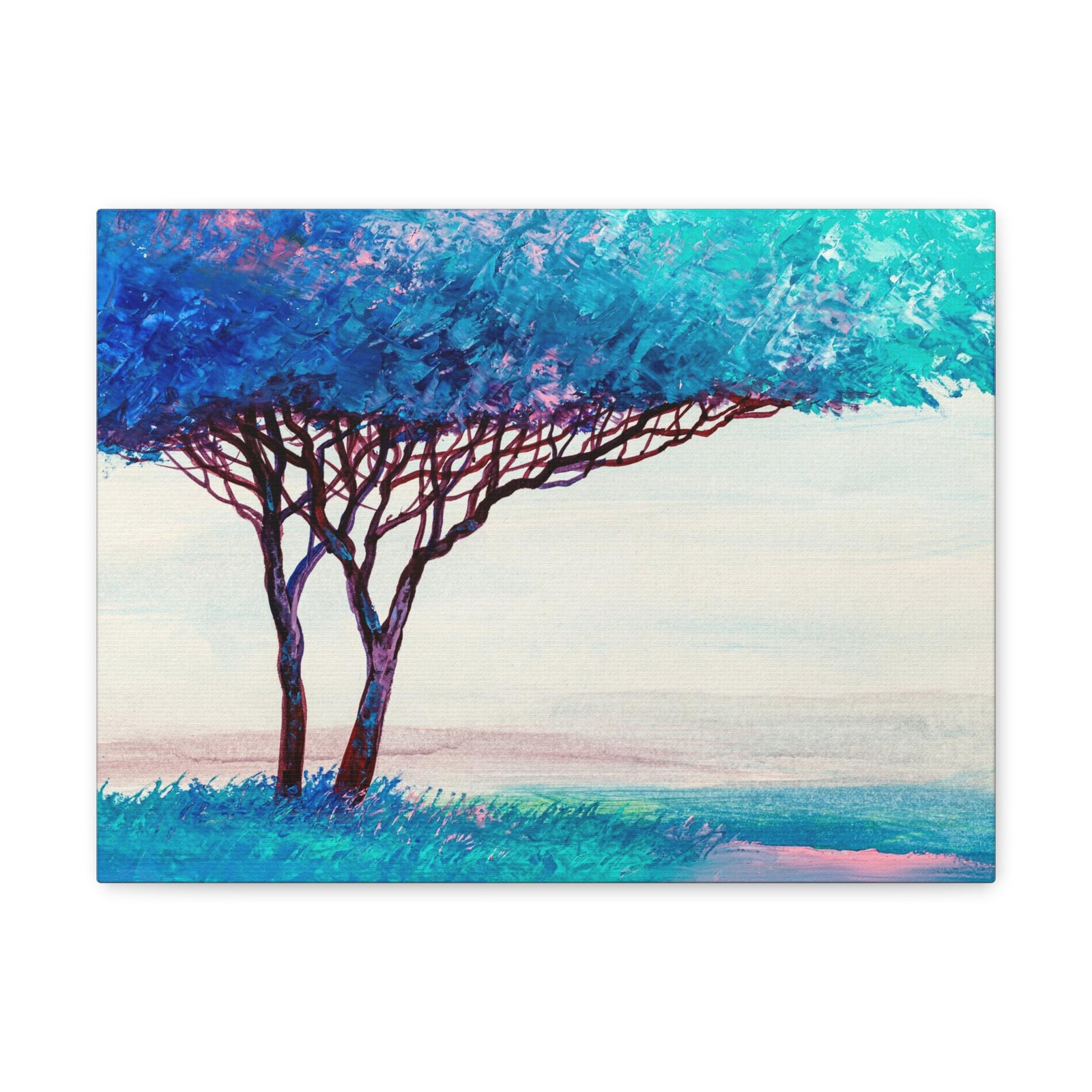 Oil Painting Landscape Abstract Tree Hand Painted Contemporary Art Canvas Wall Art for Home Decor Ready-to-Hang-Express Your Love Gifts