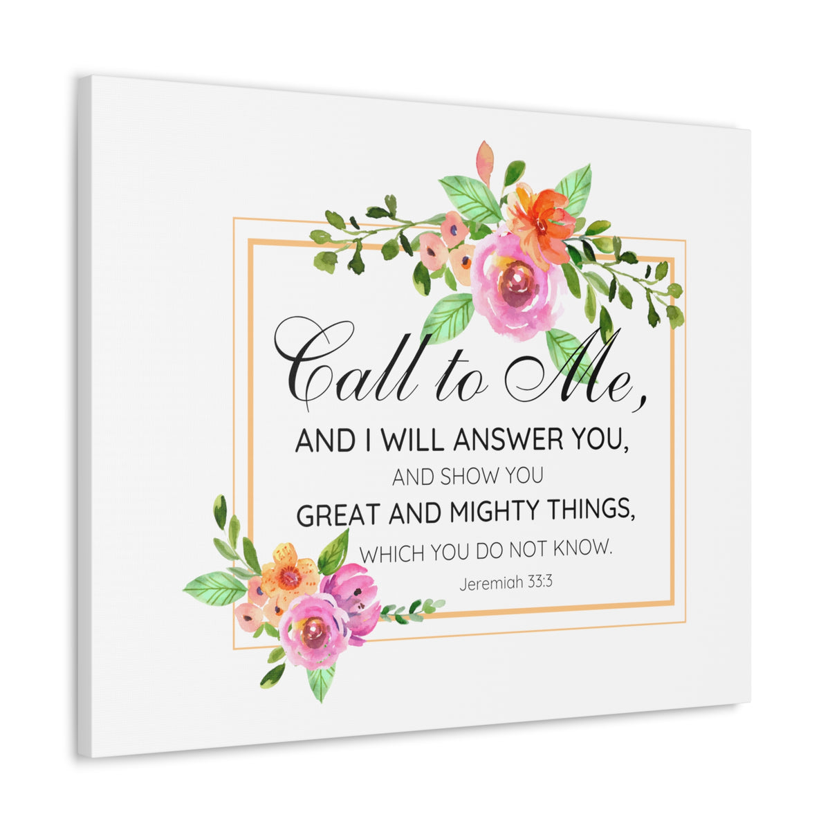 Scripture Walls Jeremiah 33:3 Call to Me Bible Verse Canvas Christian Wall Art Ready to Hang Unframed-Express Your Love Gifts