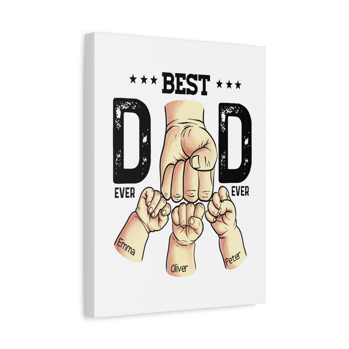 Personalized Best Dad Ever Canvas Wall Art-Express Your Love Gifts