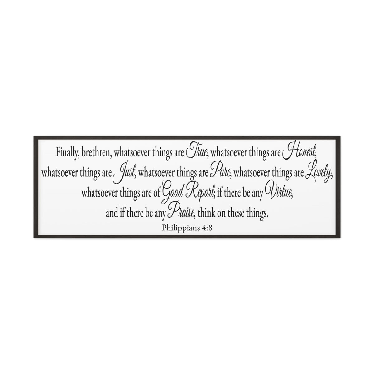 Scripture Walls Seeking Philippians 4:8 White Bible Verse Canvas Christian Wall Art Ready to Hang Unframed-Express Your Love Gifts