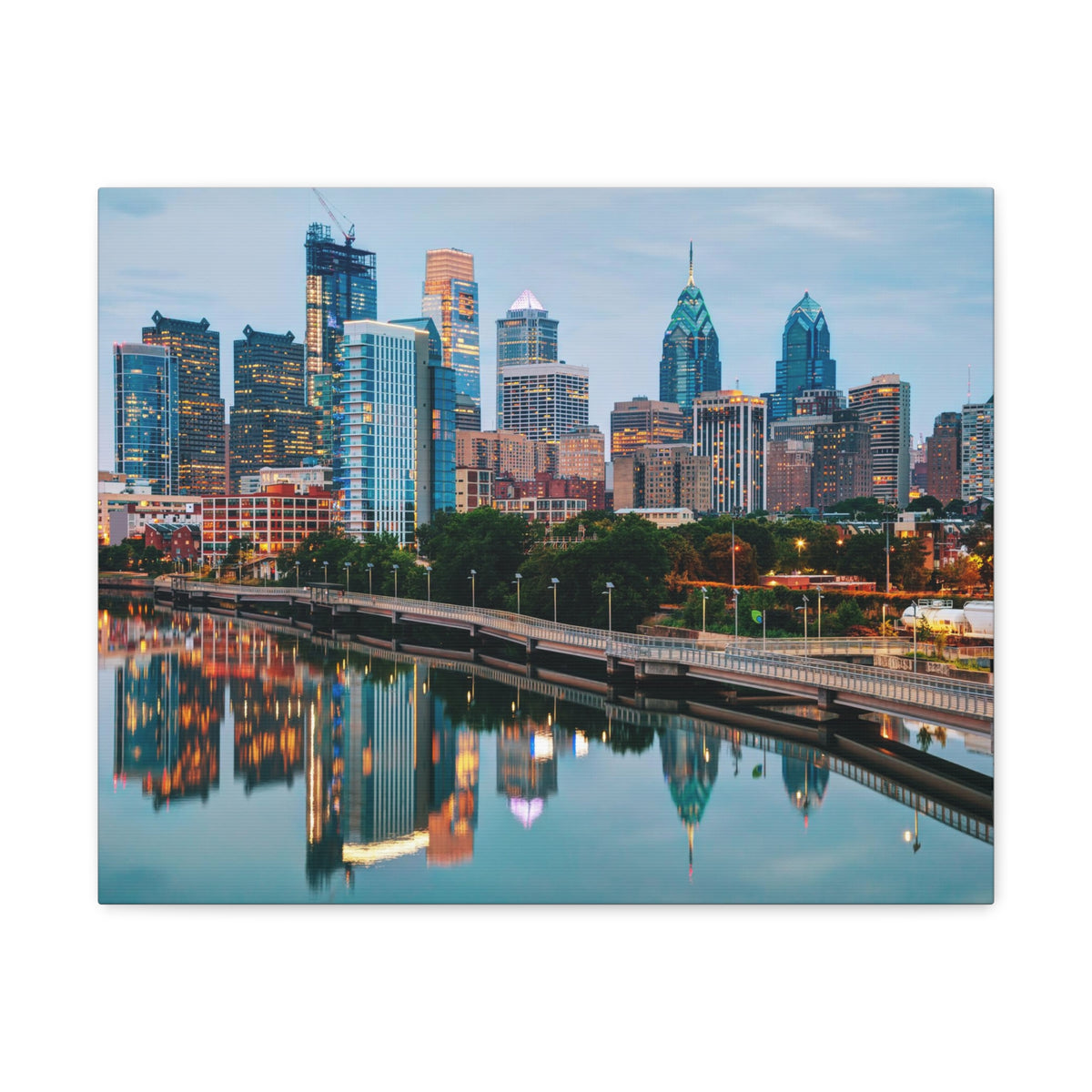 Philadelphia Daytime Skyline Canvas Artwork High-Quality Breathtaking Stunning Cityscape for Home Decor Ready to Hang-Express Your Love Gifts
