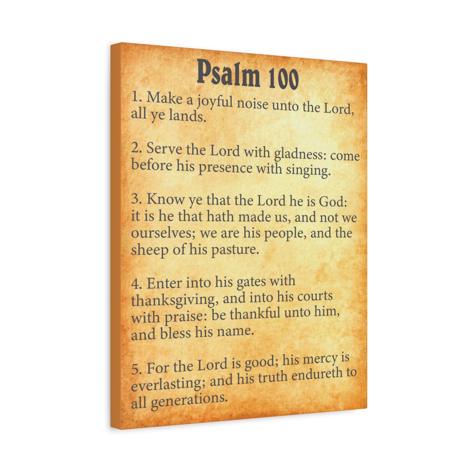 Scripture Walls Psalm 100 Gold Bible Chapter Canvas Christian Wall Art Ready to Hang-Express Your Love Gifts