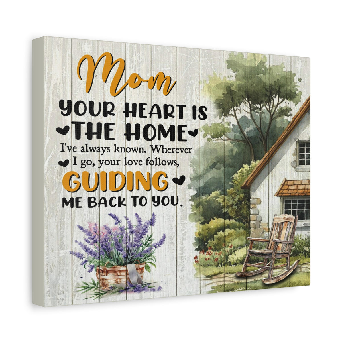To Mom Heart is The Home Inspirational Quote – Elegant Home Décor-Express Your Love Gifts