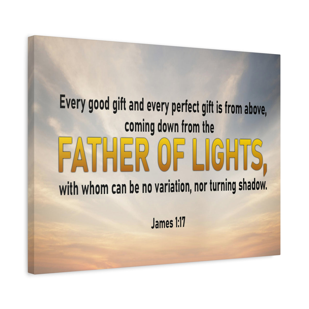 Bible Verse Canvas Father of Lights James 1:17 Scripture Wall Art Christian Home Decor-Express Your Love Gifts