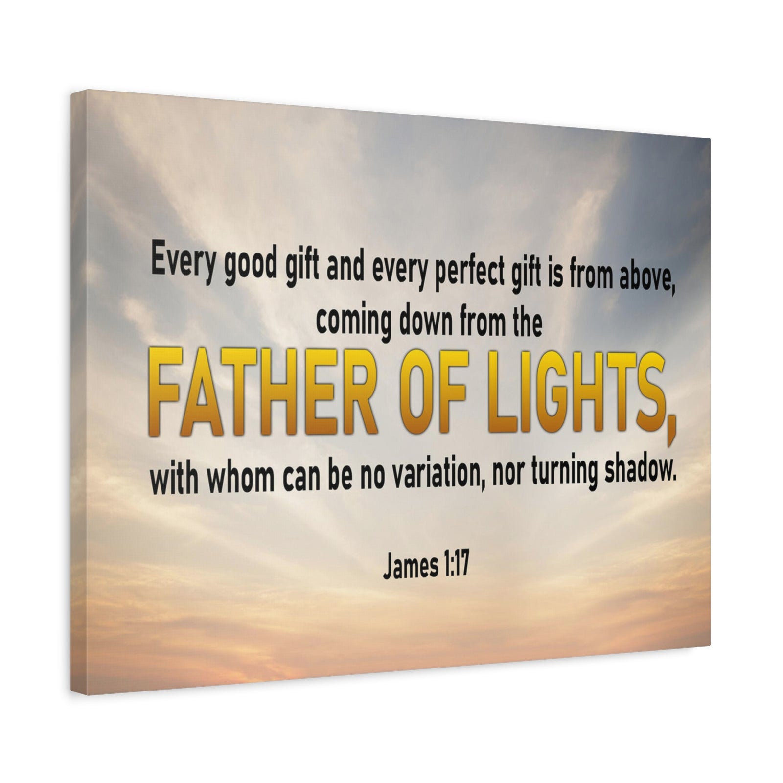 Bible Verse Canvas Father of Lights James 1:17 Scripture Wall Art Christian Home Decor-Express Your Love Gifts