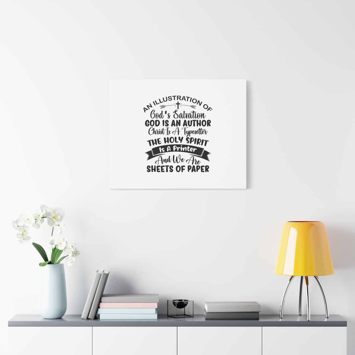 Scripture Canvas God Is An Author Psalm 62:1 Christian Wall Art Bible Verse Print Ready to Hang-Express Your Love Gifts
