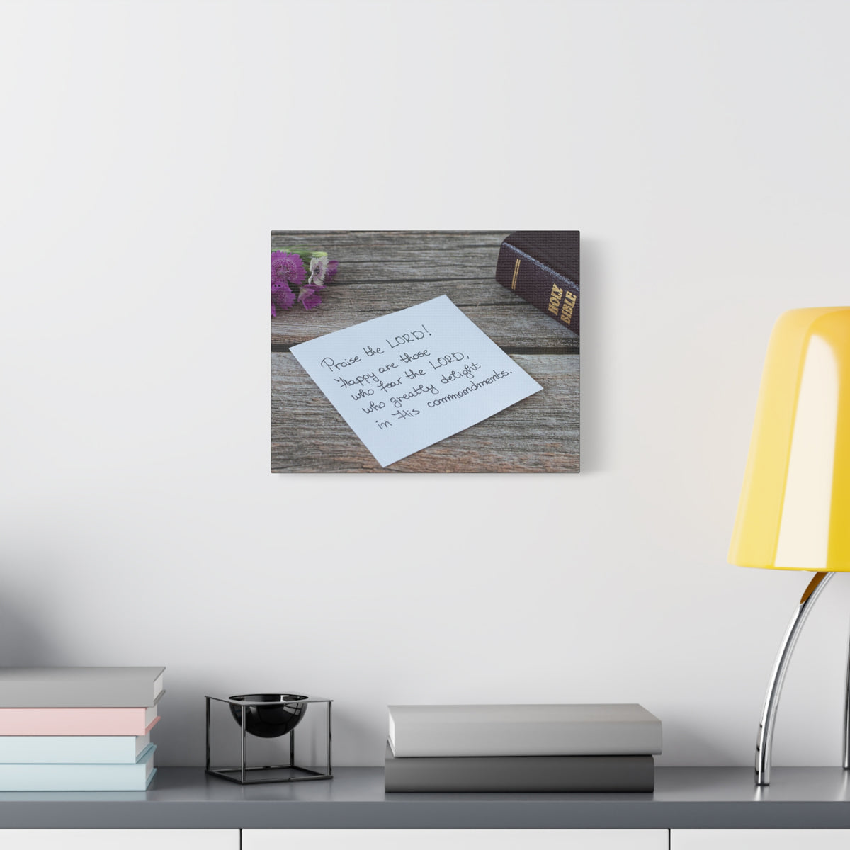 Scripture Canvas Praise The Lord Psalm 119:47 Wood Christian Wall Art Bible Verse Print Ready to Hang-Express Your Love Gifts