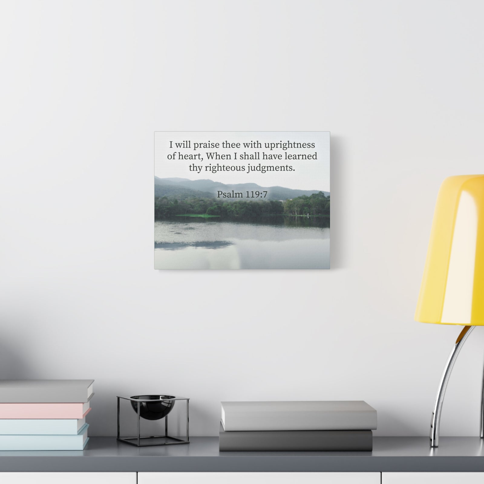 Bible Verse Canvas Righteous Judgments Psalm 119:7 Christian Home Decor Scripture Art-Express Your Love Gifts