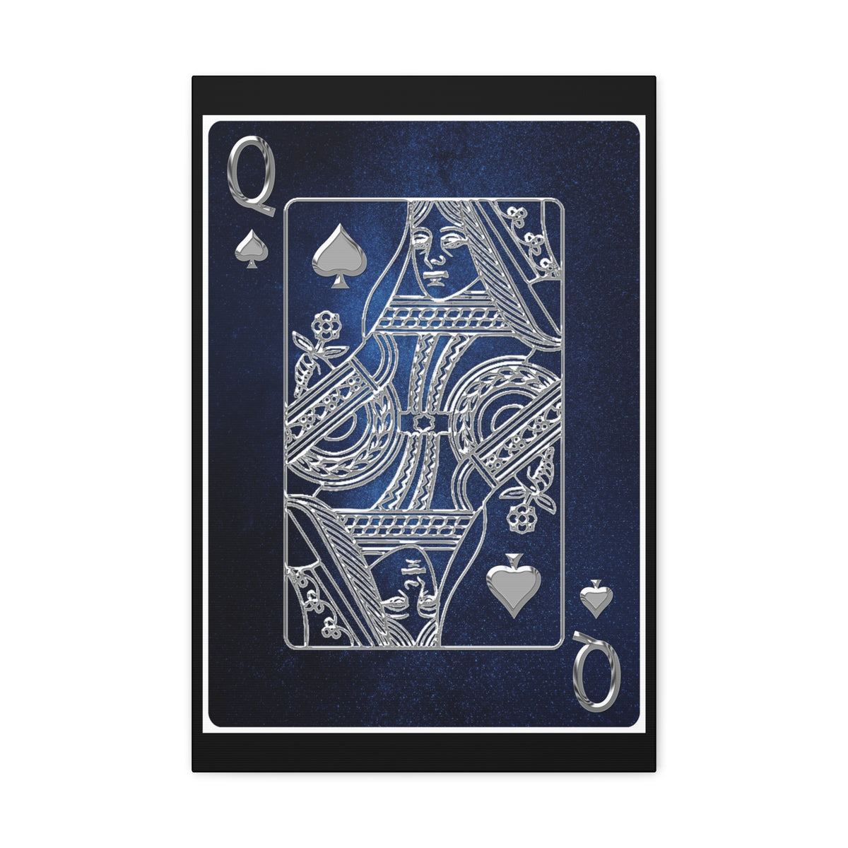 Queen Of Spades Space Background Playing Card Canvas Wall Art for Home Decor Ready-to-Hang-Express Your Love Gifts