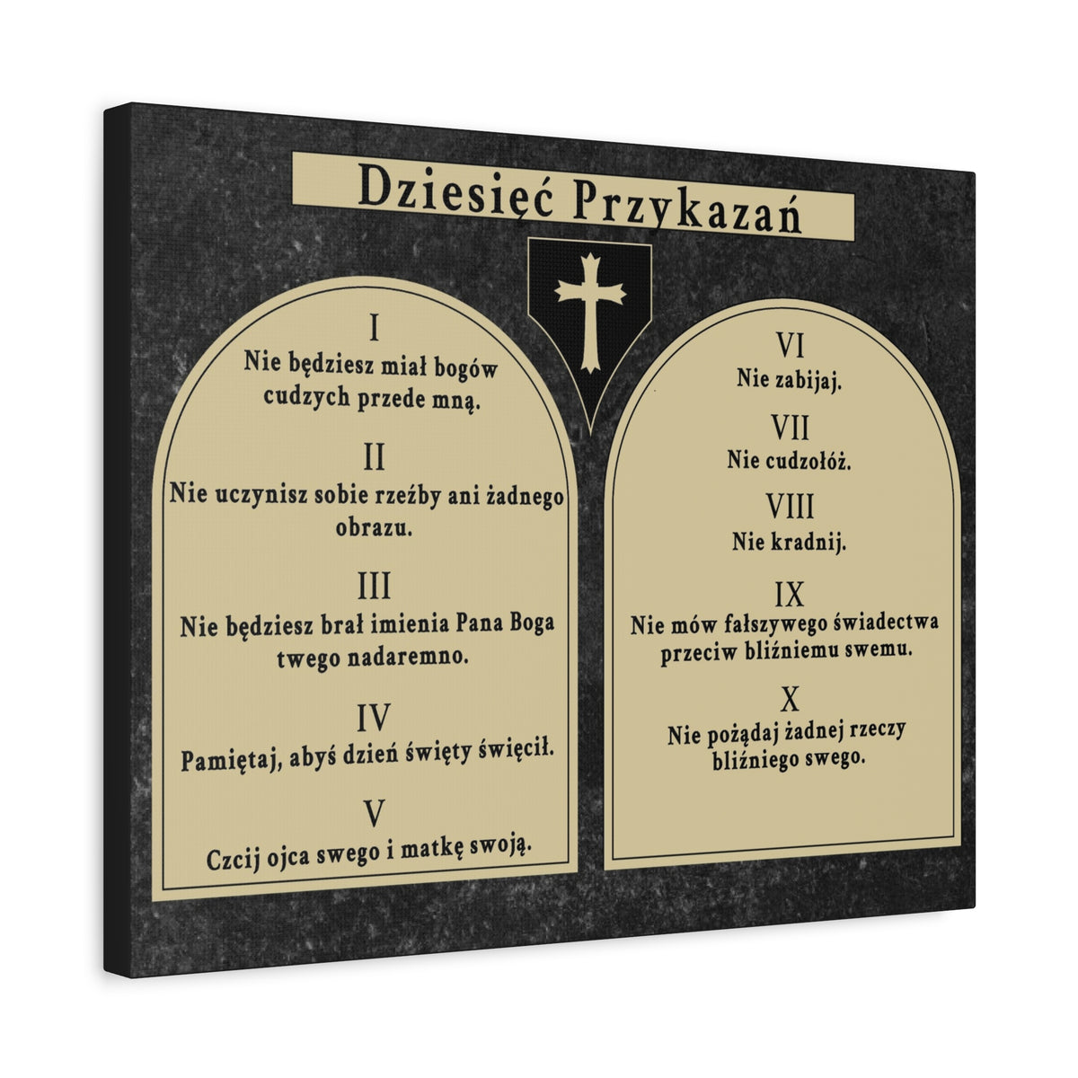Scripture Walls Dziesięć Przykazań Ten Commandments Polish Bible Verse Canvas Christian Wall Art Ready to Hang Unframed-Express Your Love Gifts