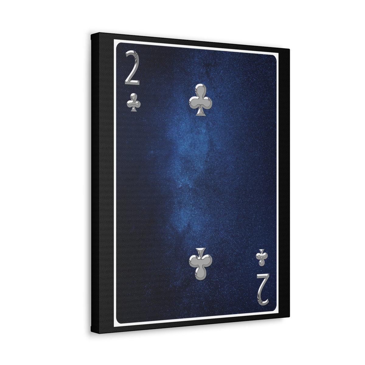 Two Of Clubs Space Background Playing Card Canvas Wall Art for Home Decor Ready-to-Hang-Express Your Love Gifts