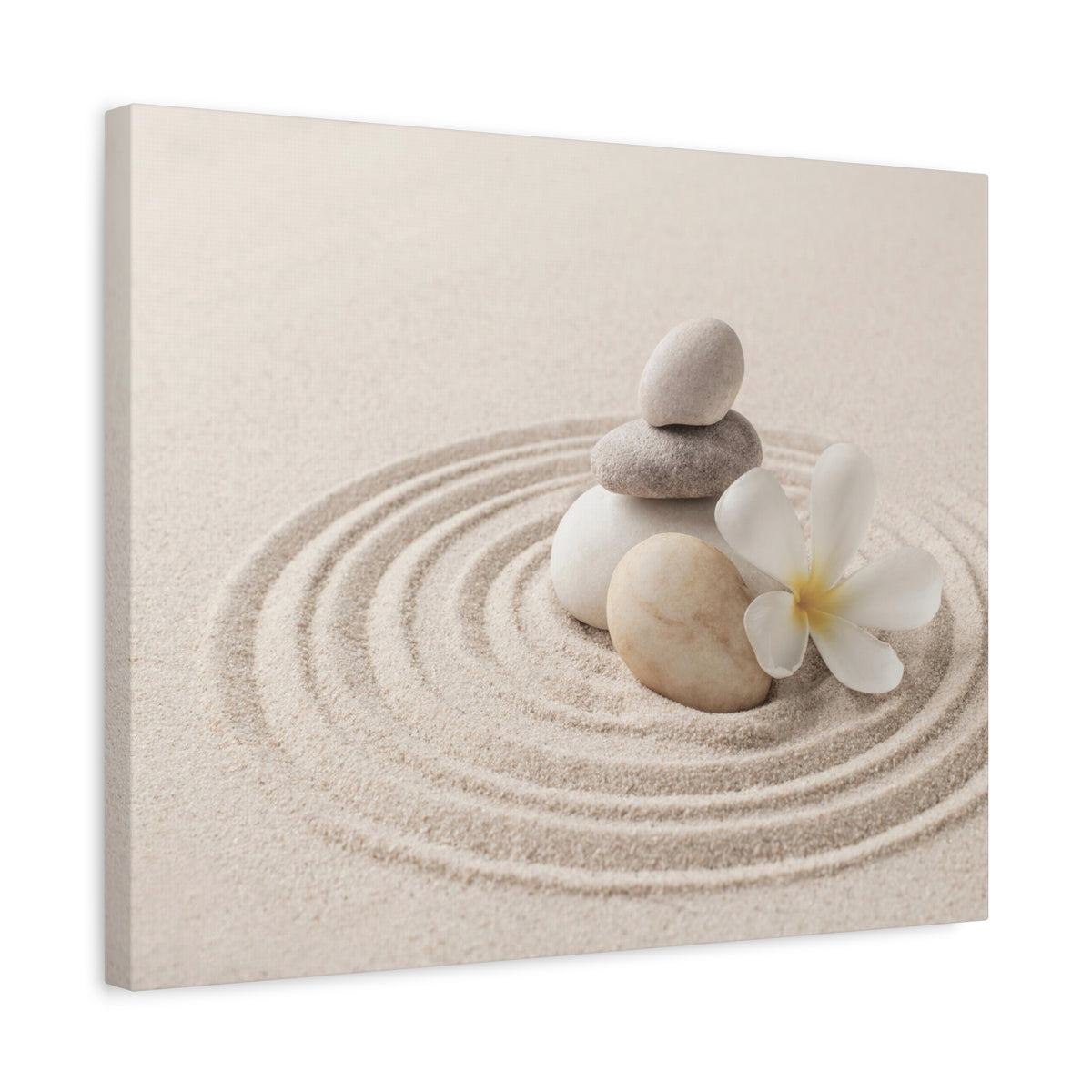 Stacked Zen Stones Forest Floral Nature Photography Canvas Wall Art for Home Decor Ready-to-Hang-Express Your Love Gifts