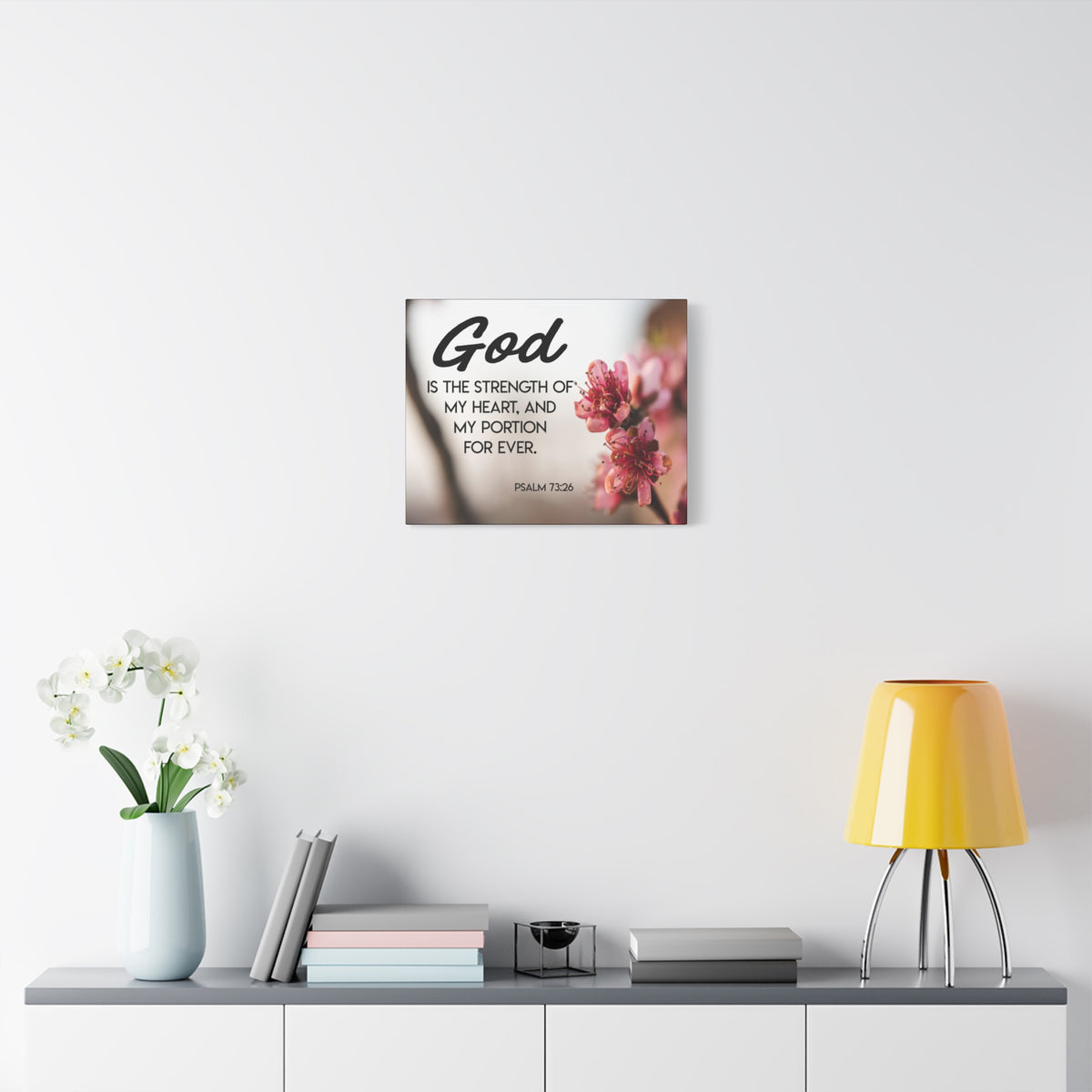 Bible Verse Canvas God is My Strength Psalm 73:26 Wall Art Christian Home Decor-Express Your Love Gifts