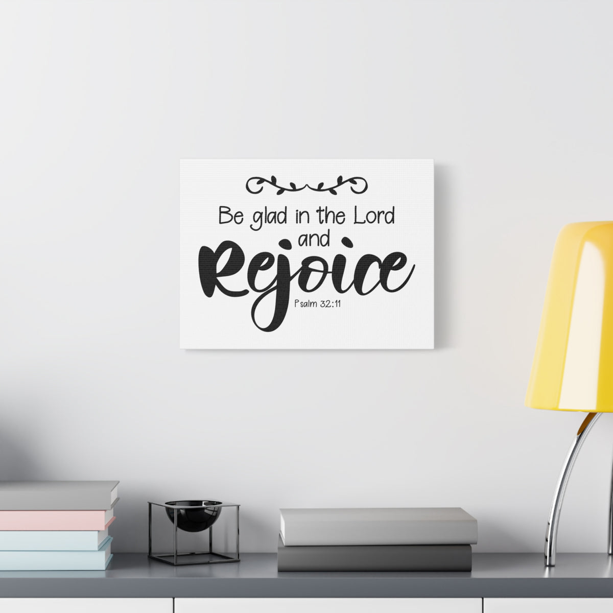 Scripture Canvas Rejoice Psalm 32:11 Christian Wall Art Bible Verse Print Ready to Hang-Express Your Love Gifts