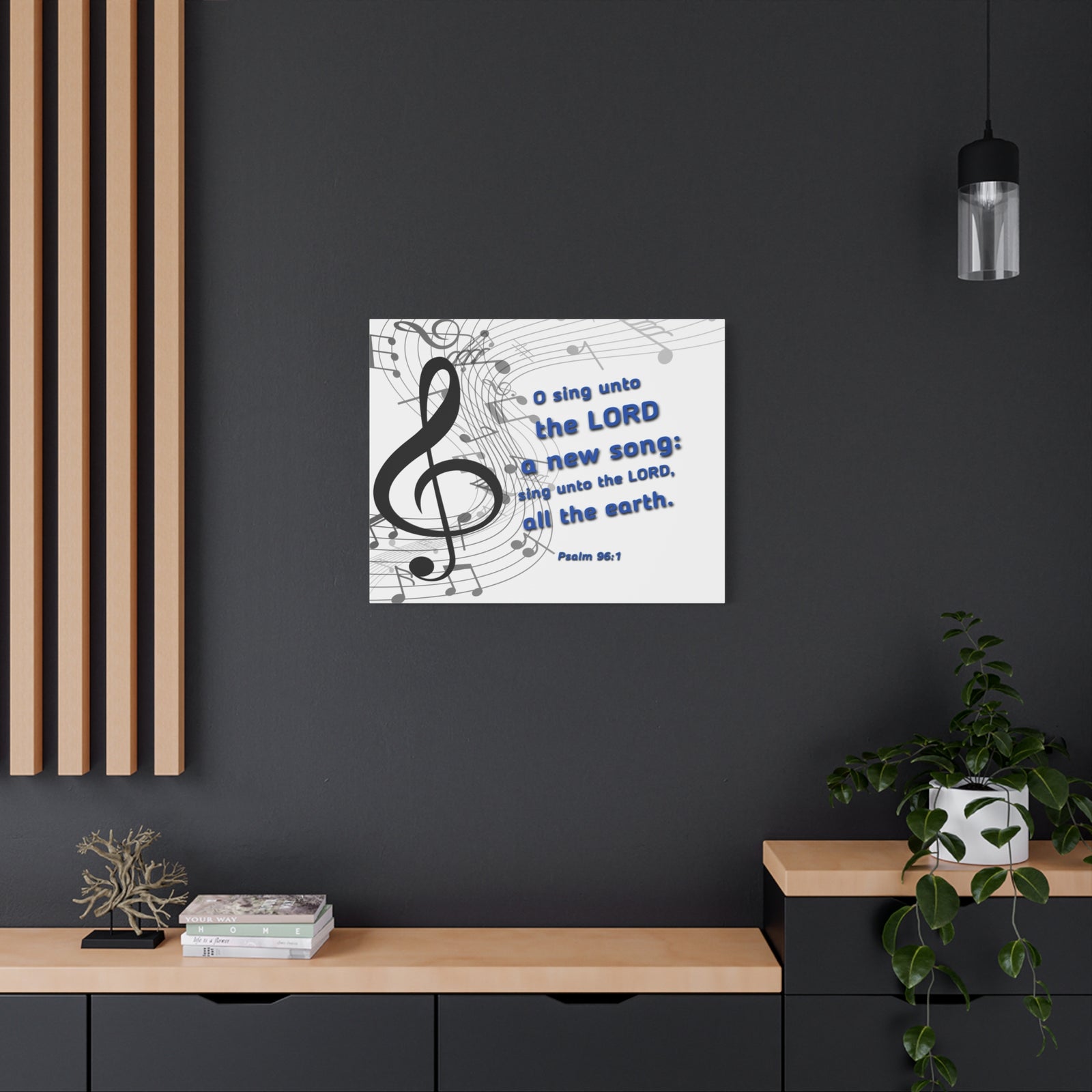 Scripture Canvas Sing Psalm 96:1 Christian Wall Art Bible Verse Print Ready to Hang-Express Your Love Gifts