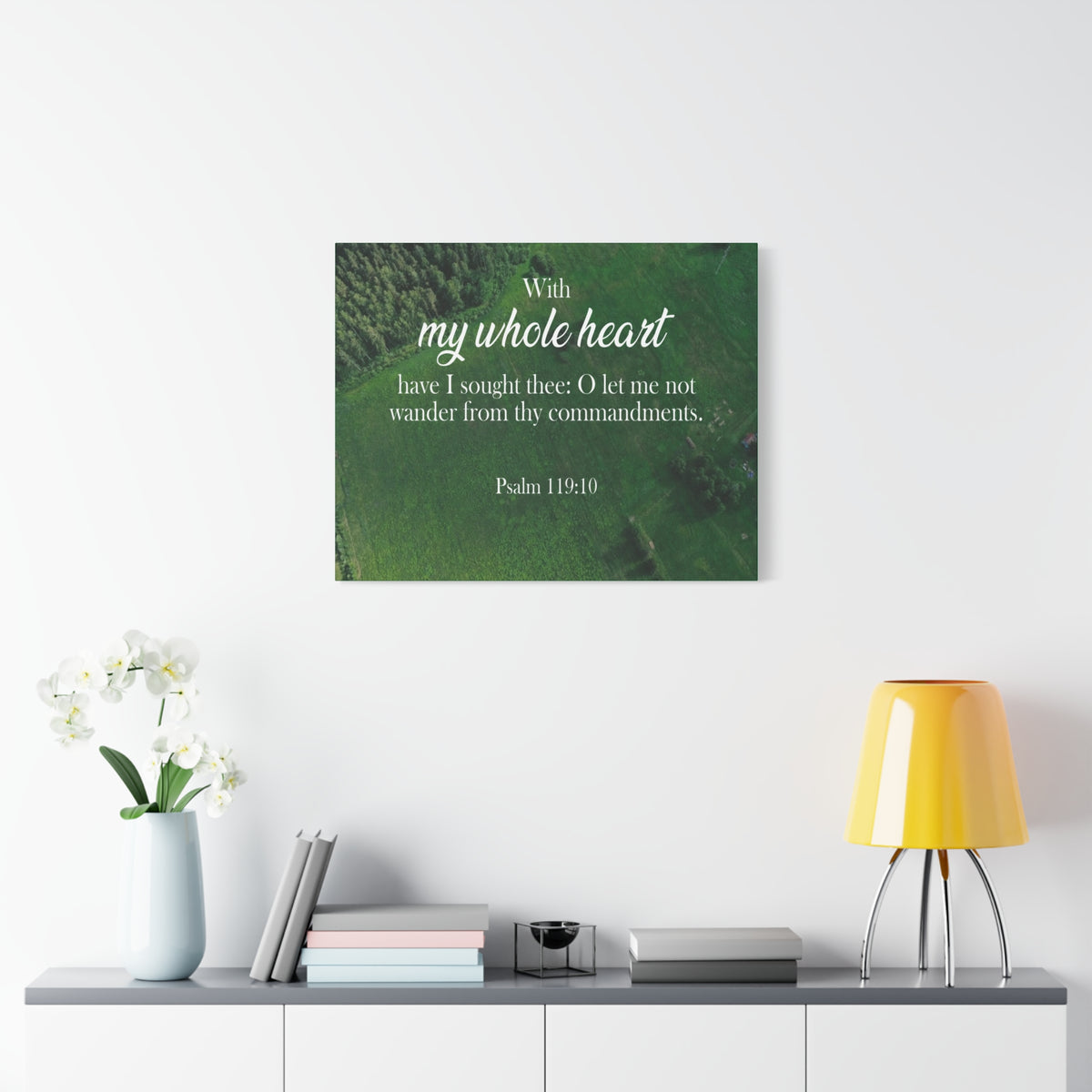 Scripture Walls Psalm 119:10 Whole Heart Bible Verse Canvas Christian Wall Art Ready to Hang Unframed-Express Your Love Gifts