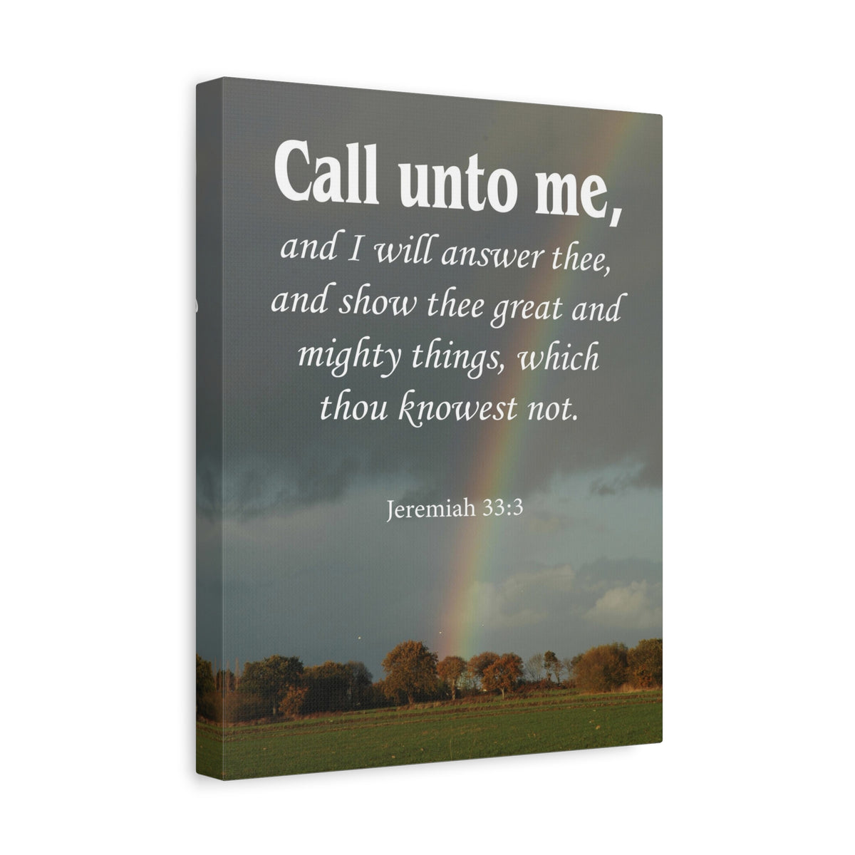 Scripture Canvas Call Unto Me Jeremiah 33:3 Christian Wall Art Bible Verse Print Ready to Hang-Express Your Love Gifts