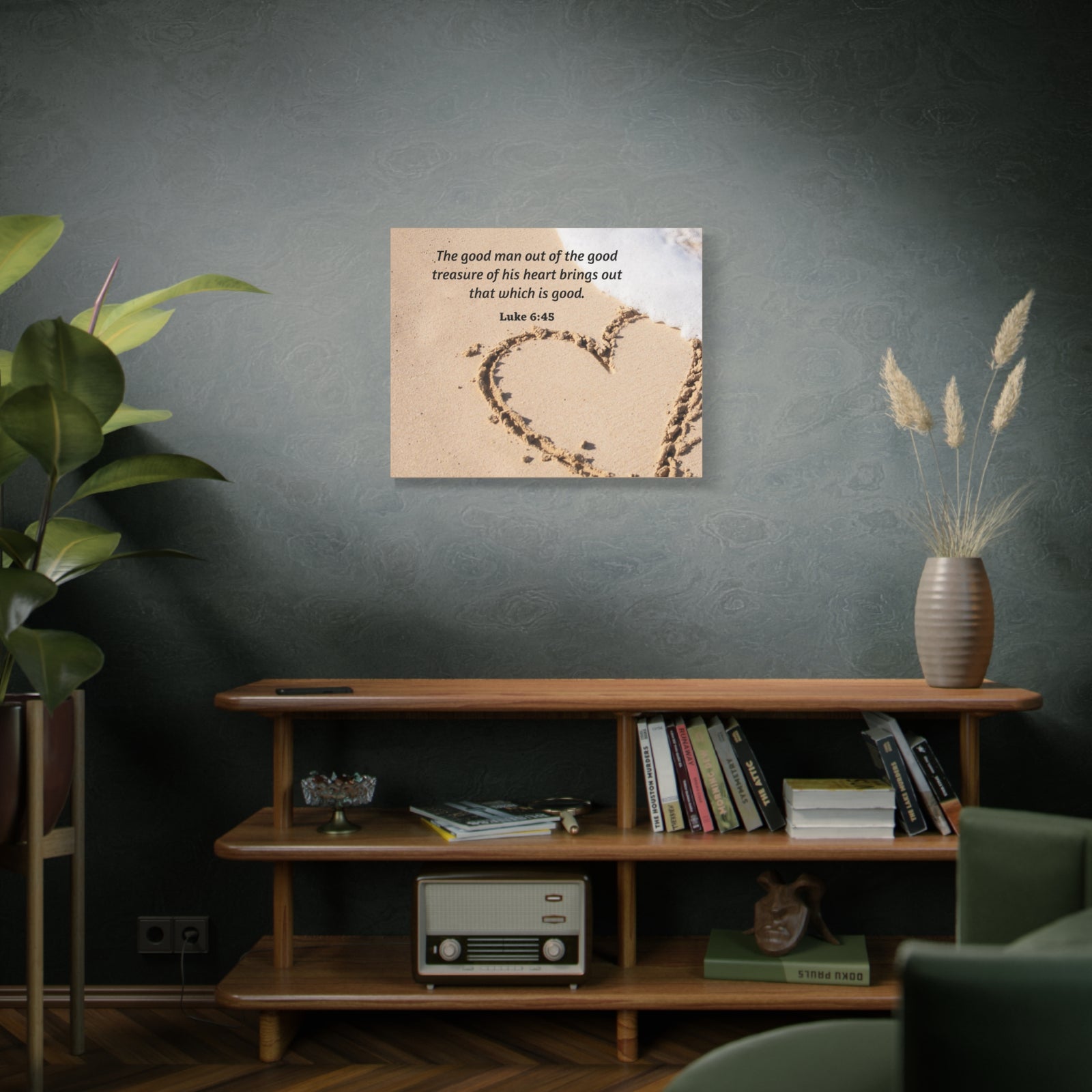 Scripture Canvas Good Treasure Luke 6:45 Christian Wall Art Bible Verse Print Ready to Hang-Express Your Love Gifts