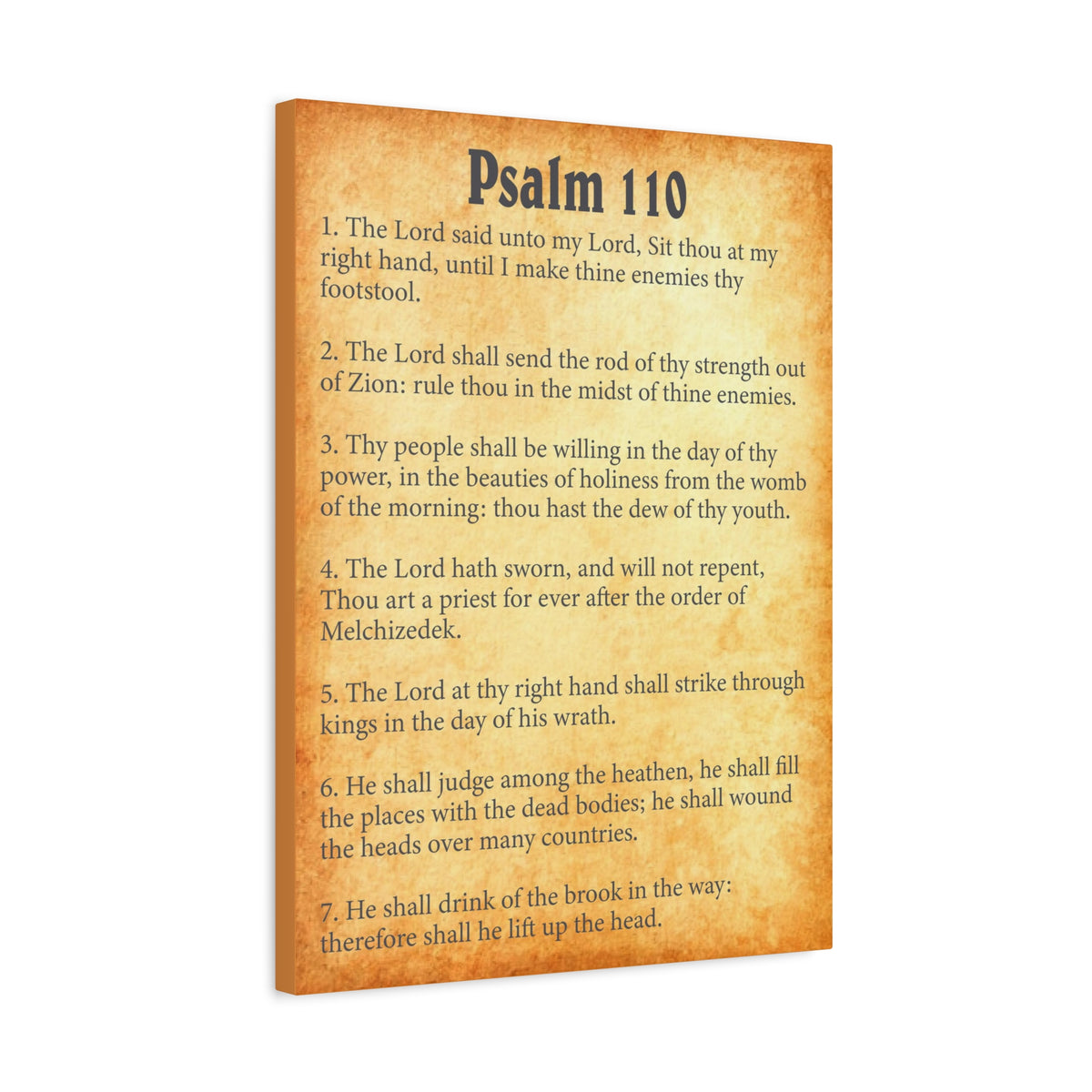 Scripture Walls Psalm 110 Gold Bible Chapter Canvas Christian Wall Art Ready to Hang-Express Your Love Gifts