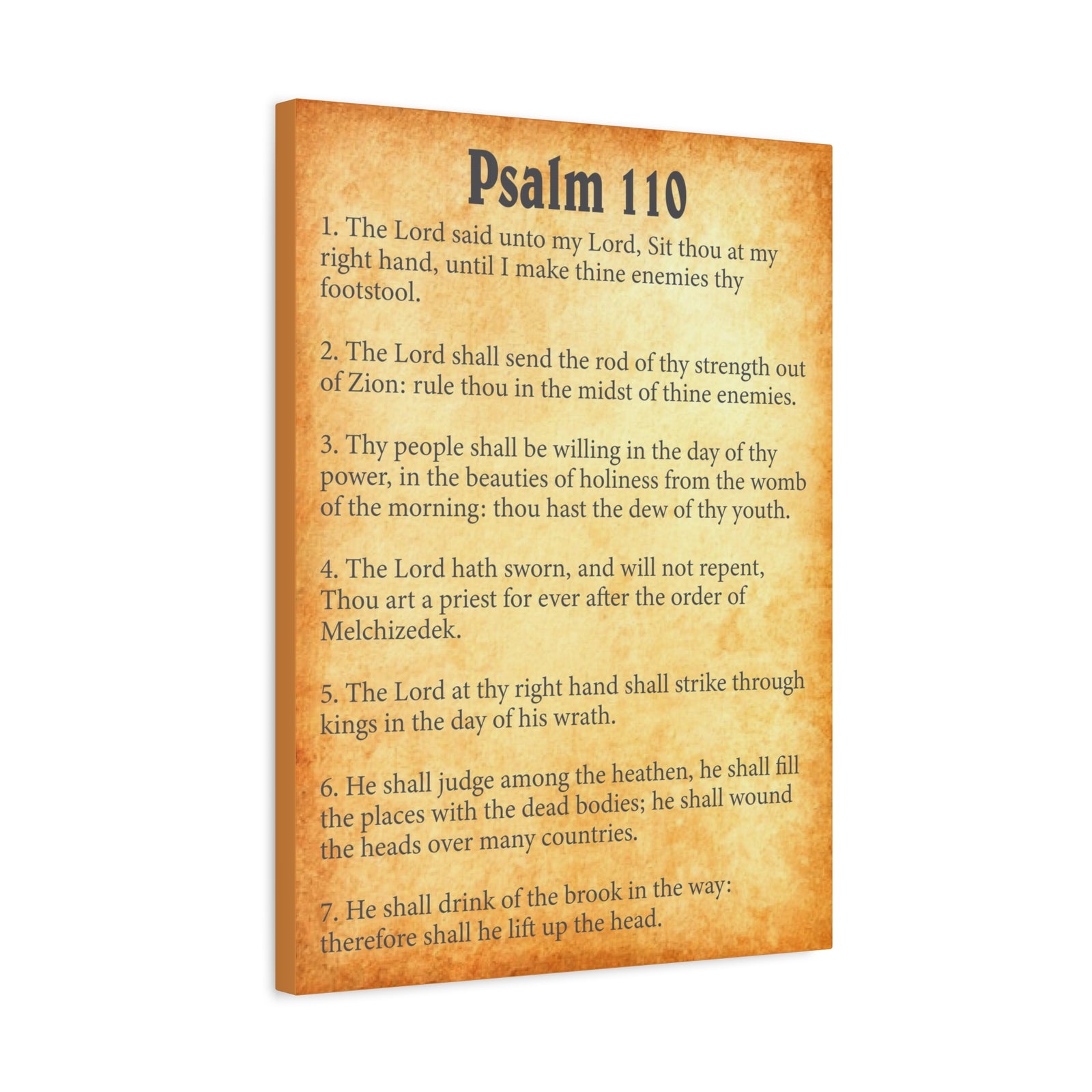 Scripture Walls Psalm 110 Gold Bible Chapter Canvas Christian Wall Art Ready to Hang-Express Your Love Gifts