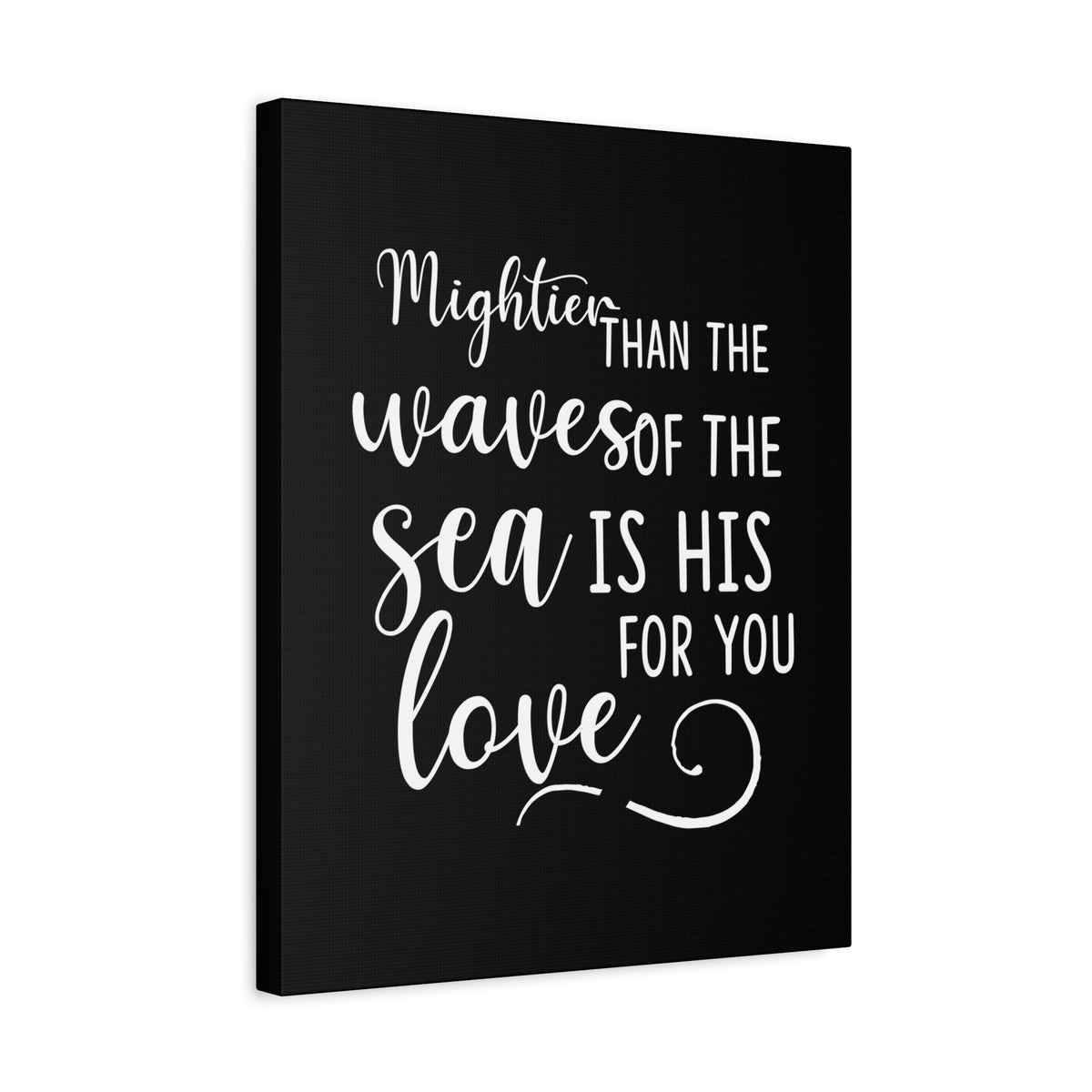 Scripture Canvas Mightier Than The Waves Of The Sea Psalm 93:4 Christian Wall Art Bible Verse Print Ready to Hang-Express Your Love Gifts