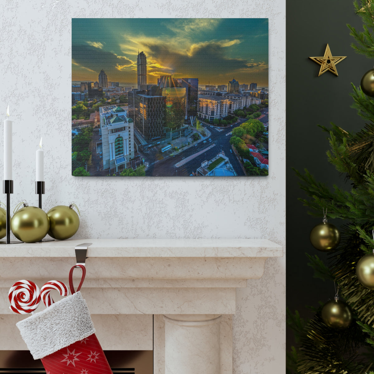 Johannesburg Daytime Skyline Canvas Artwork High-Quality Breathtaking Stunning Cityscape for Home Decor Ready to Hang-Express Your Love Gifts