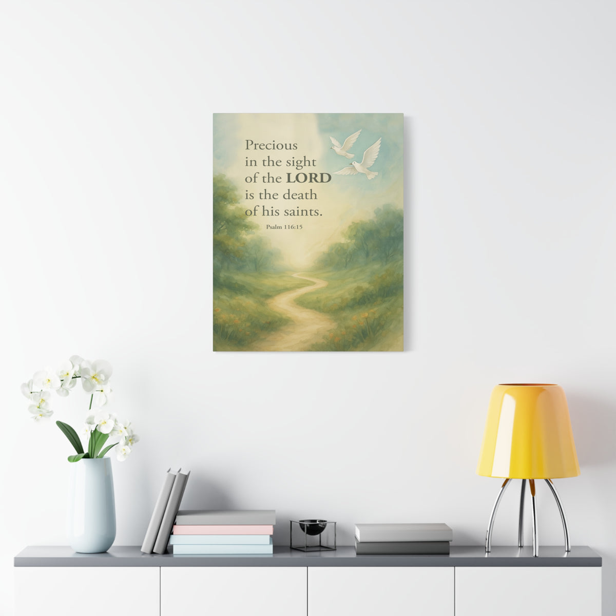 Scripture Canvas Psalm 116:15 Precious Christian Wall Art Bible Verse Print Ready to Hang-Express Your Love Gifts