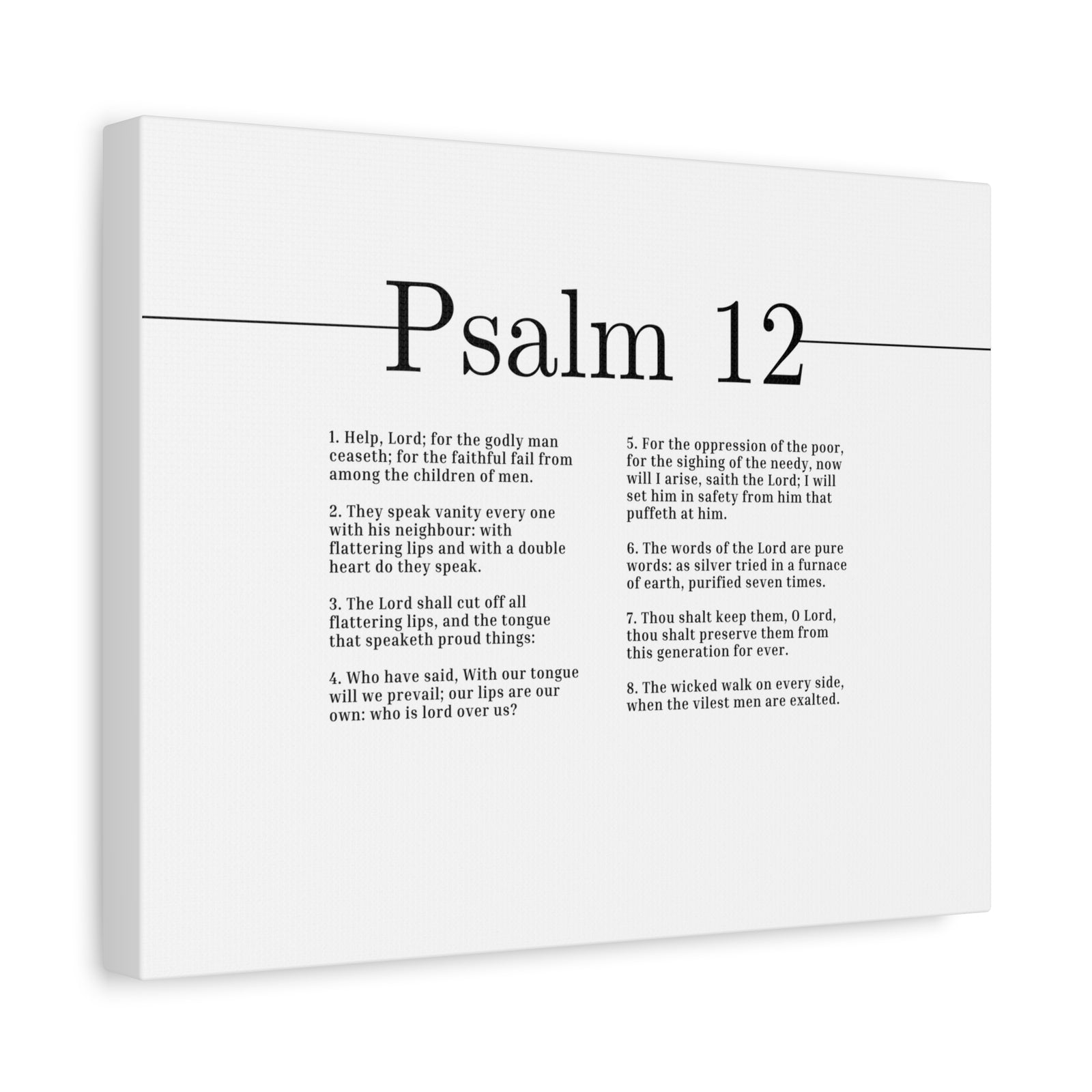 Scripture Canvas The Words Of The Lord Psalm 12 Christian Wall Art Bible Verse Print Ready to Hang-Express Your Love Gifts