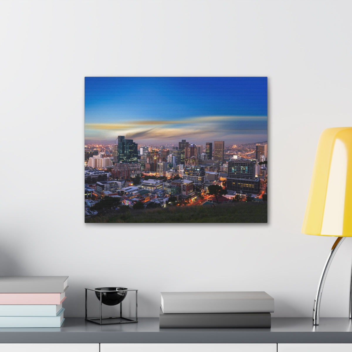 Cape Town Night Skyline Canvas Artwork High-Quality Breathtaking Stunning Cityscape for Home Decor Ready to Hang-Express Your Love Gifts