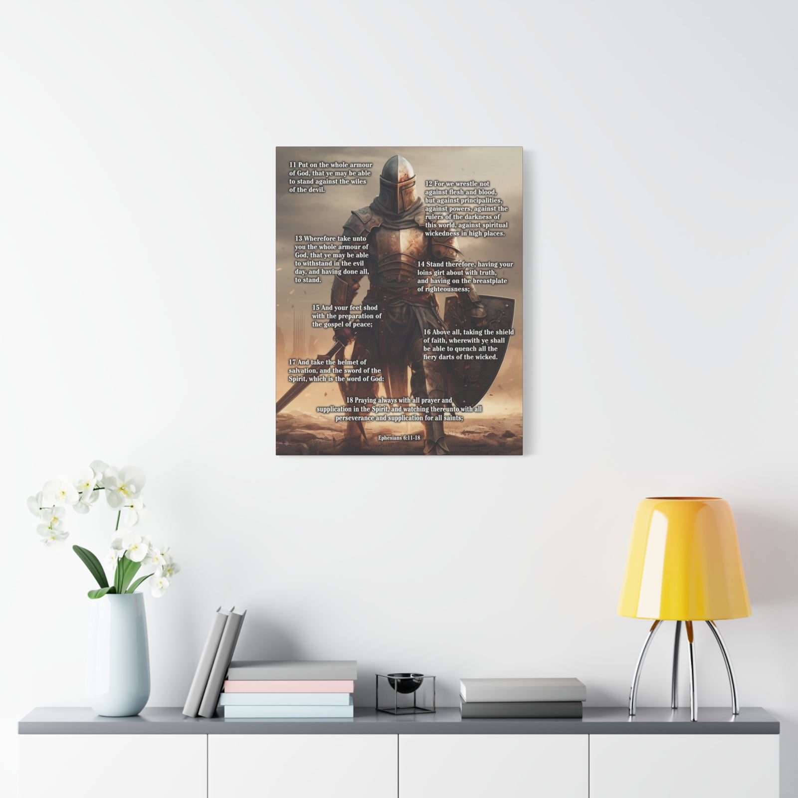 Scripture Walls Armour of God Ephesians 6:11-18 Standing Warrior Christian Wall Art Print Ready to Hang Unframed-Express Your Love Gifts