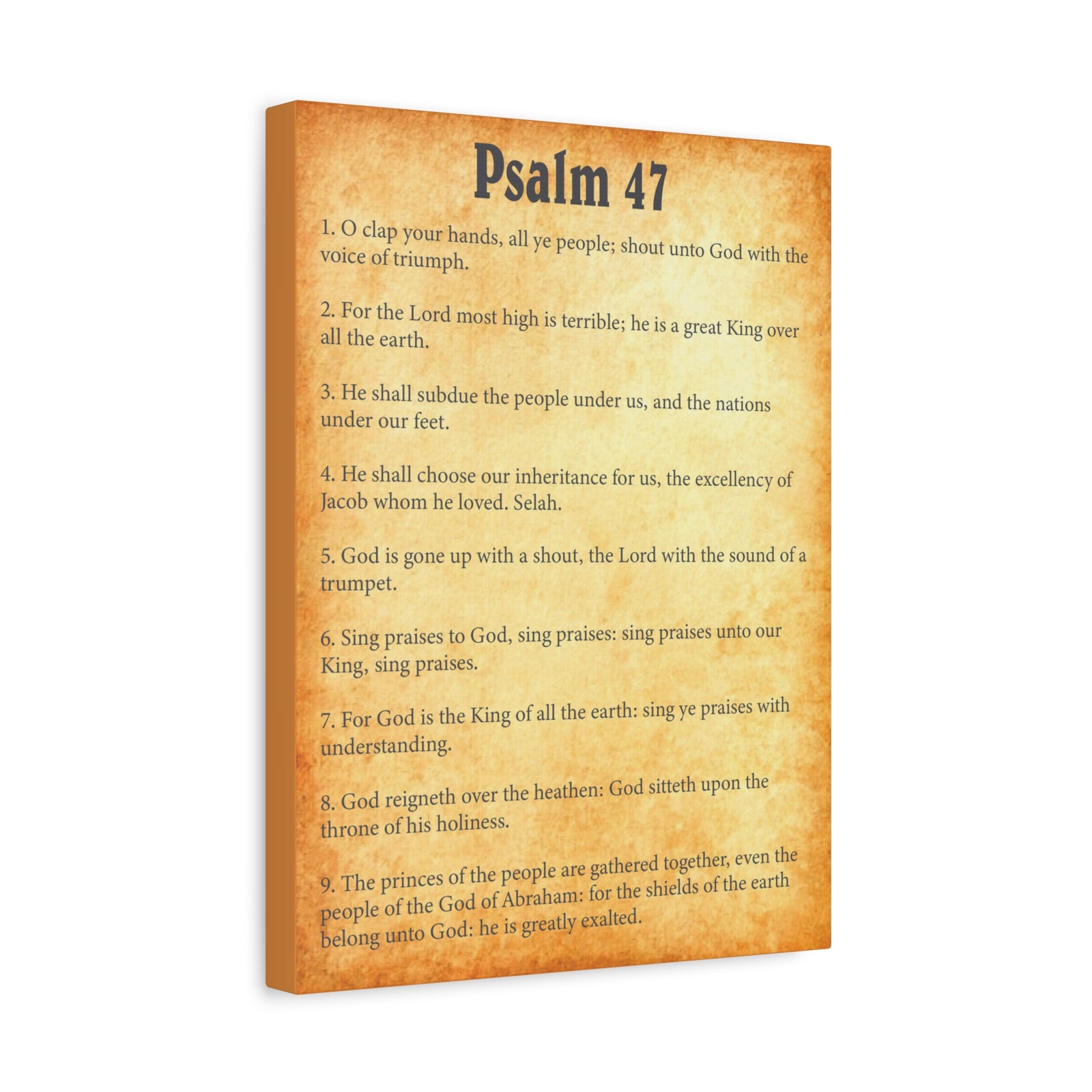 Scripture Walls Psalm 47 Gold Bible Chapter Canvas Christian Wall Art Ready to Hang-Express Your Love Gifts