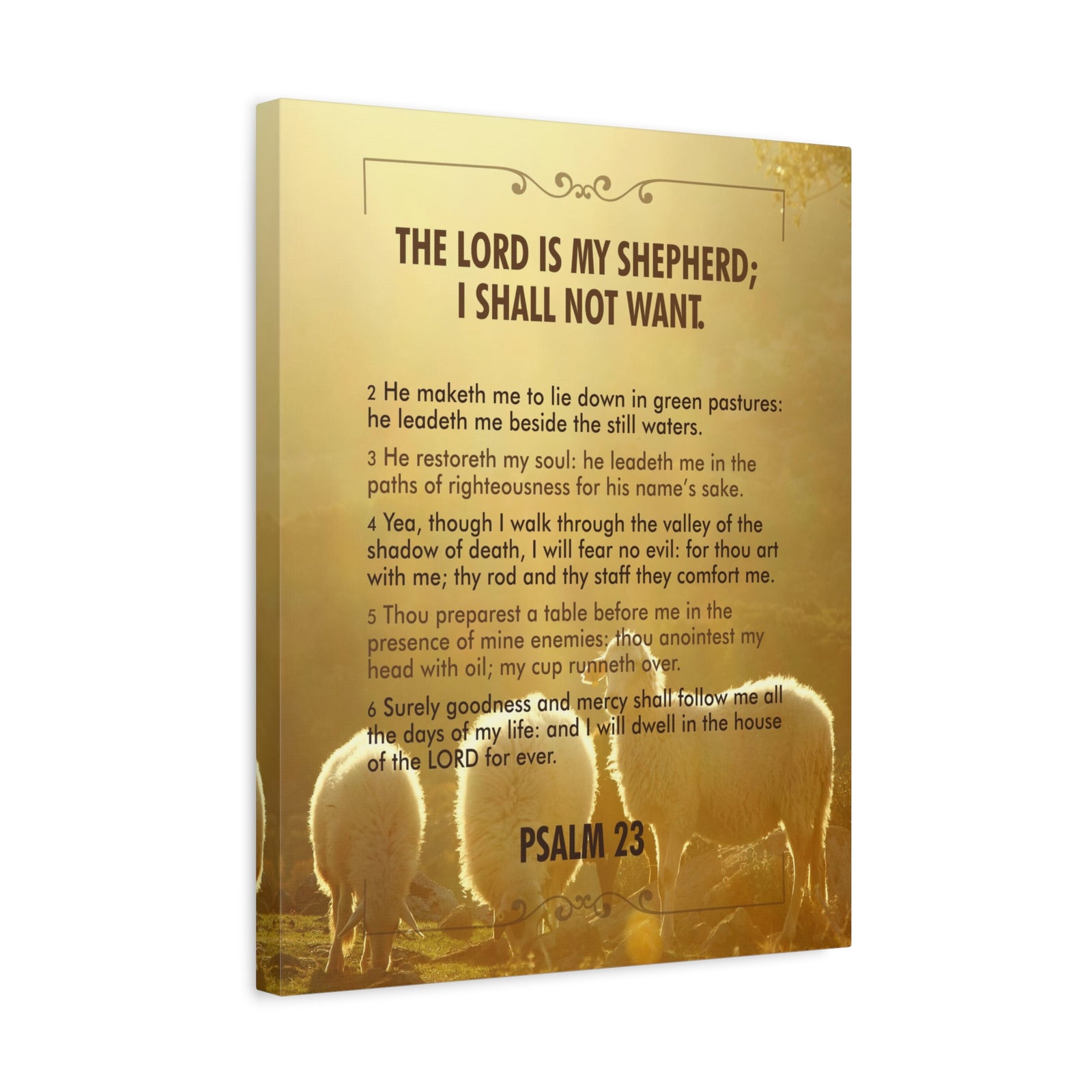 Bible Verse Canvas Lord is my Shepherd Psalm 23 Canvas Christian Home Décor Ready to Hang Scripture Wall Art-Express Your Love Gifts
