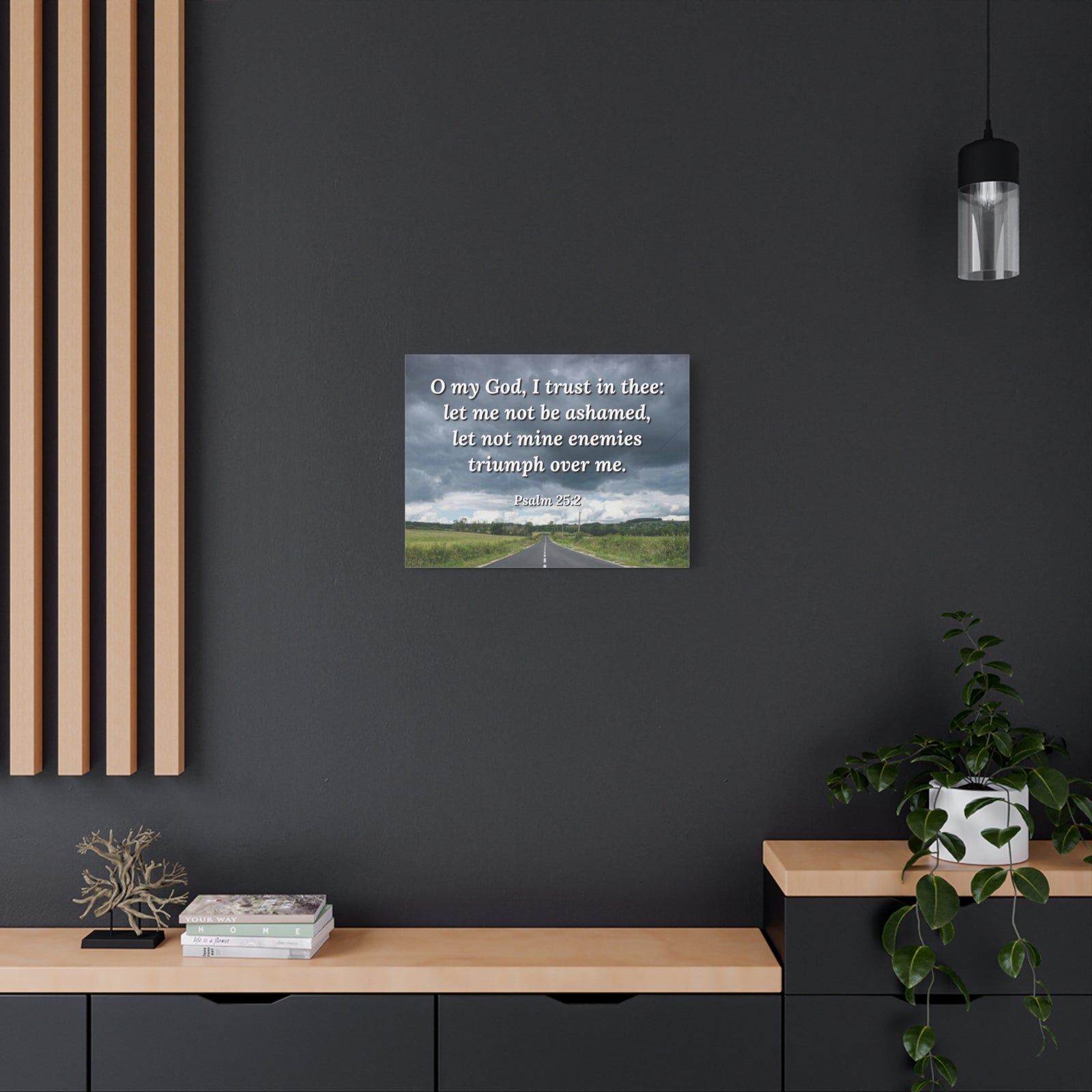 Scripture Canvas Triumph Psalm 25:2 Christian Wall Art Bible Verse Print Ready to Hang-Express Your Love Gifts