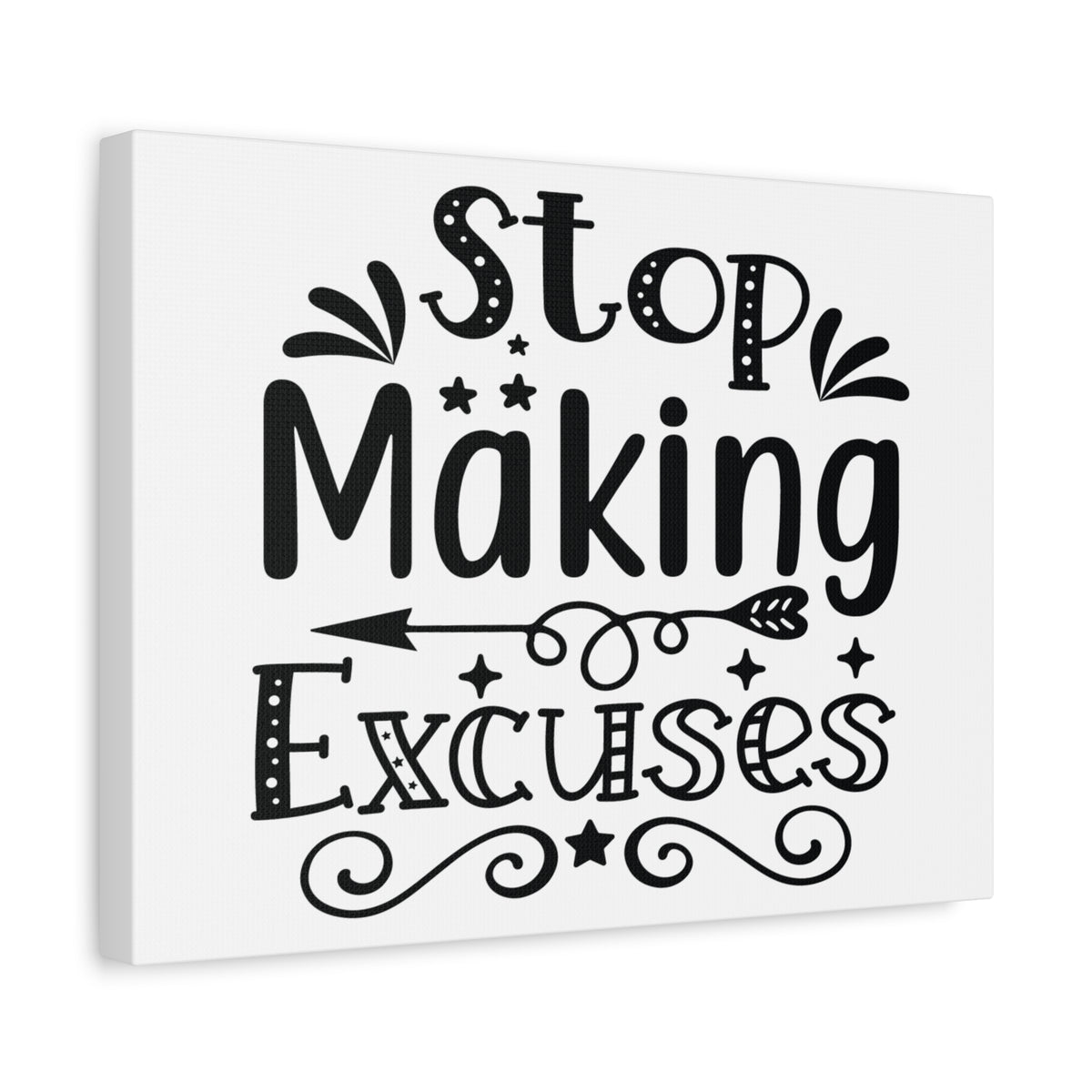 Inspirational Quote Canvas Stop Making Excuses Wall Art Motivational Motto Inspiring Posters Prints Artwork Decor Ready to Hang-Express Your Love Gifts