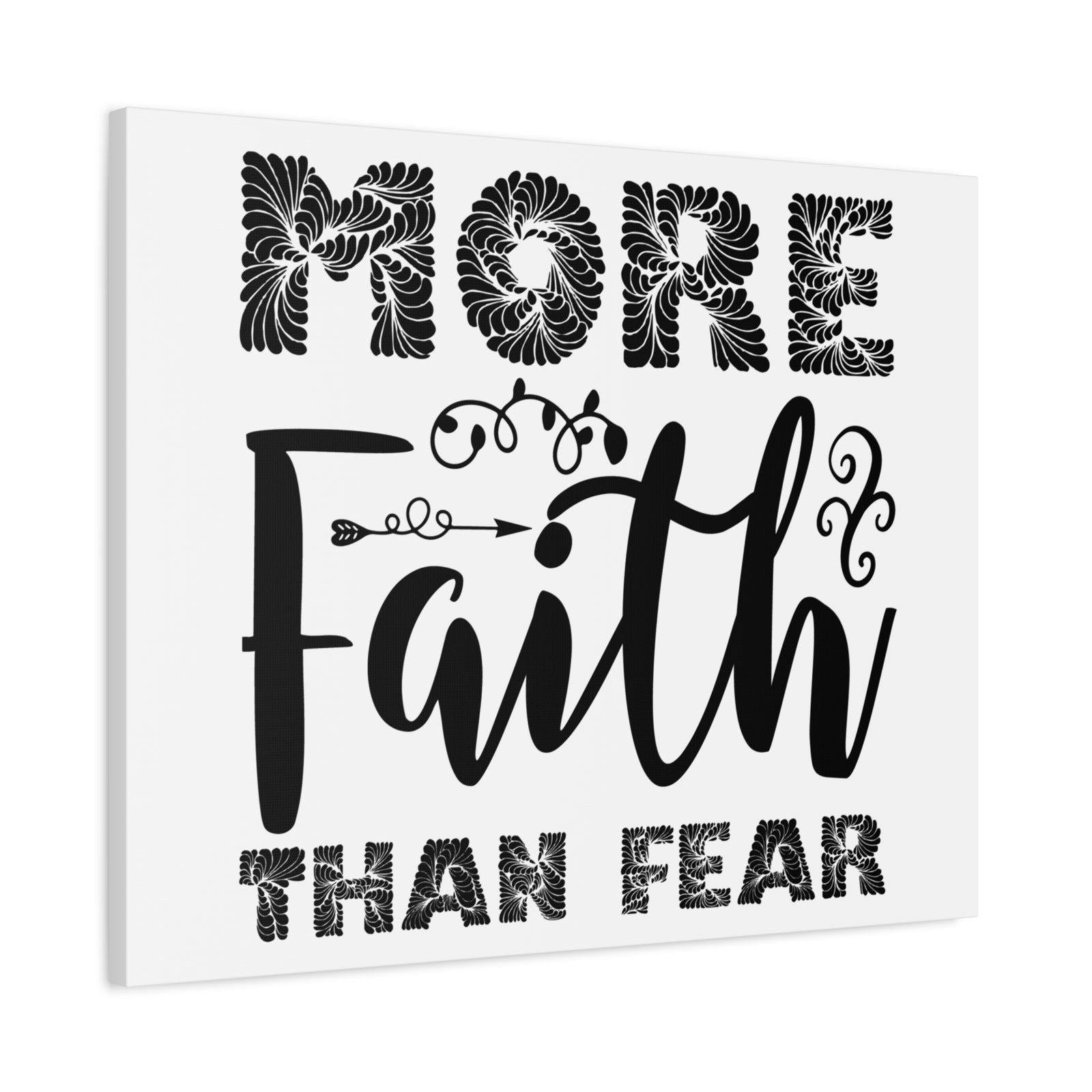 Scripture Canvas Faith Than Fear Psalm 27:1 Christian Wall Art Print Ready to Hang-Express Your Love Gifts